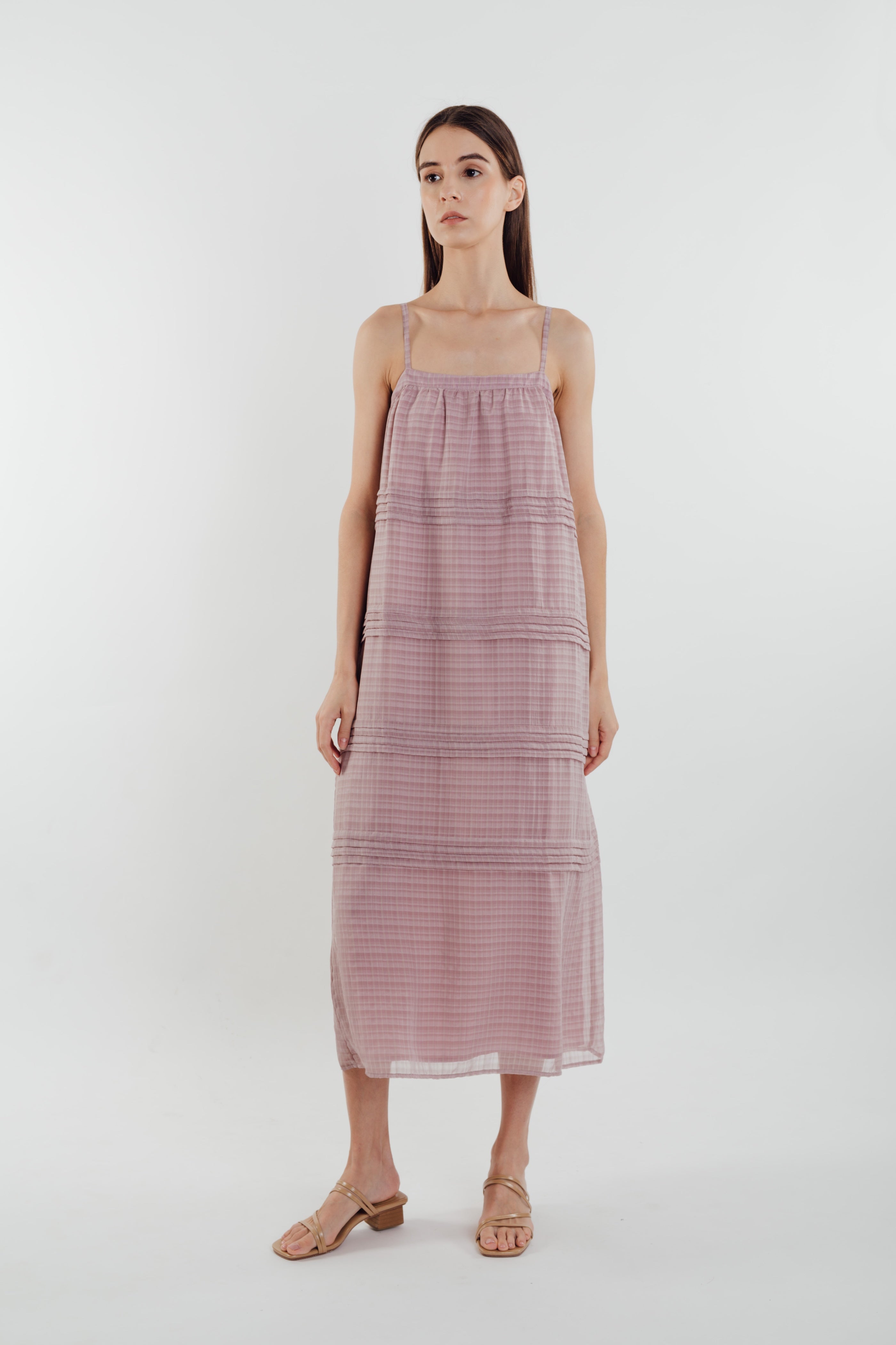 Panelled Midi Dress in Rose (Sale)