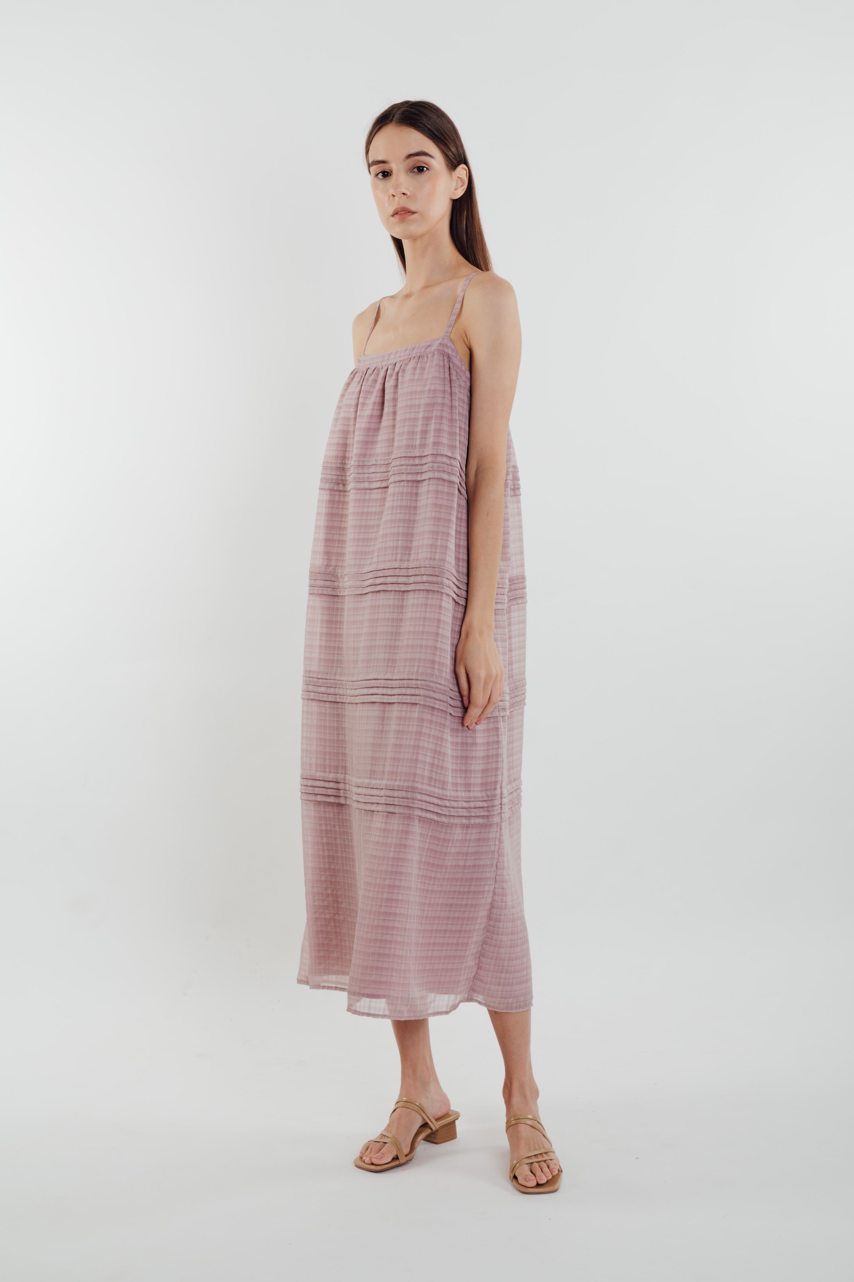 Panelled Midi Dress in Rose (Sale)