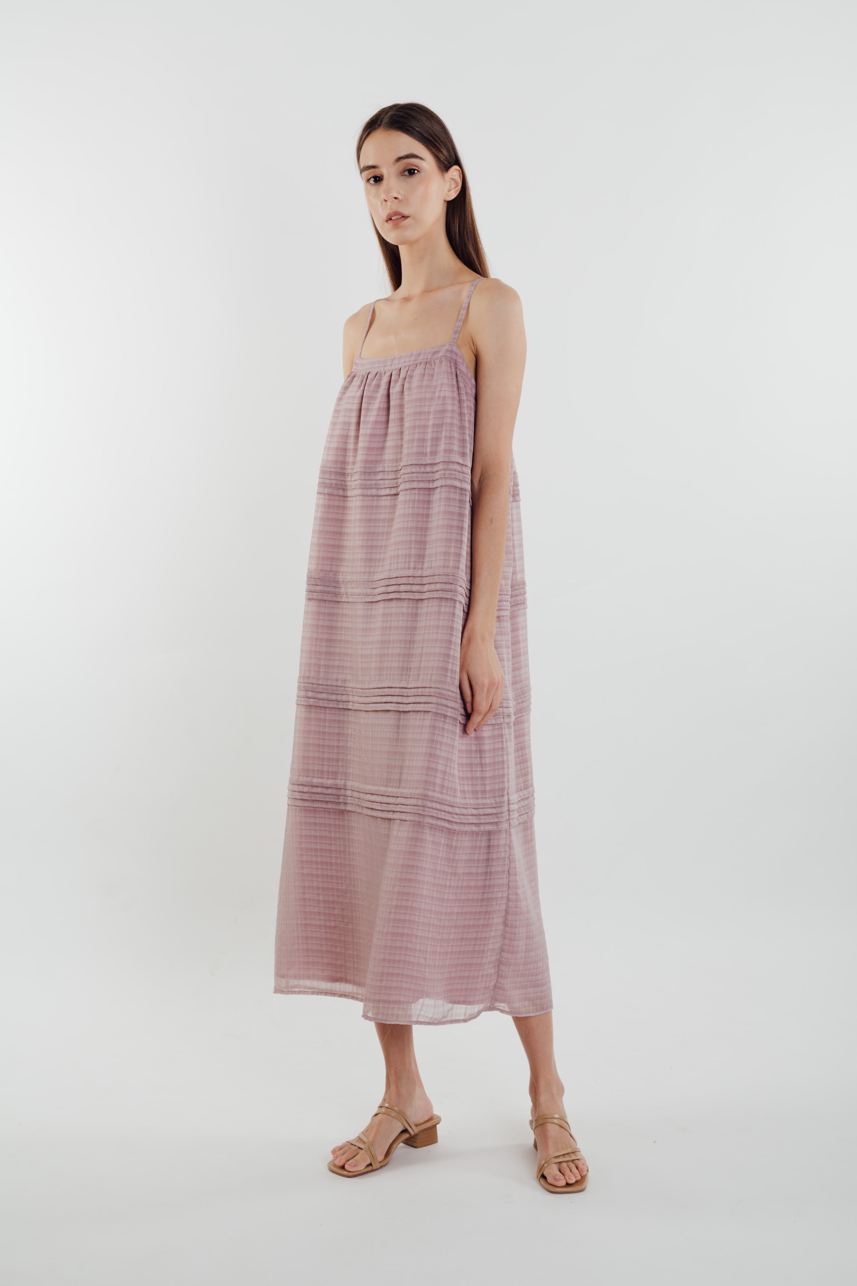 Panelled Midi Dress in Rose (Sale)