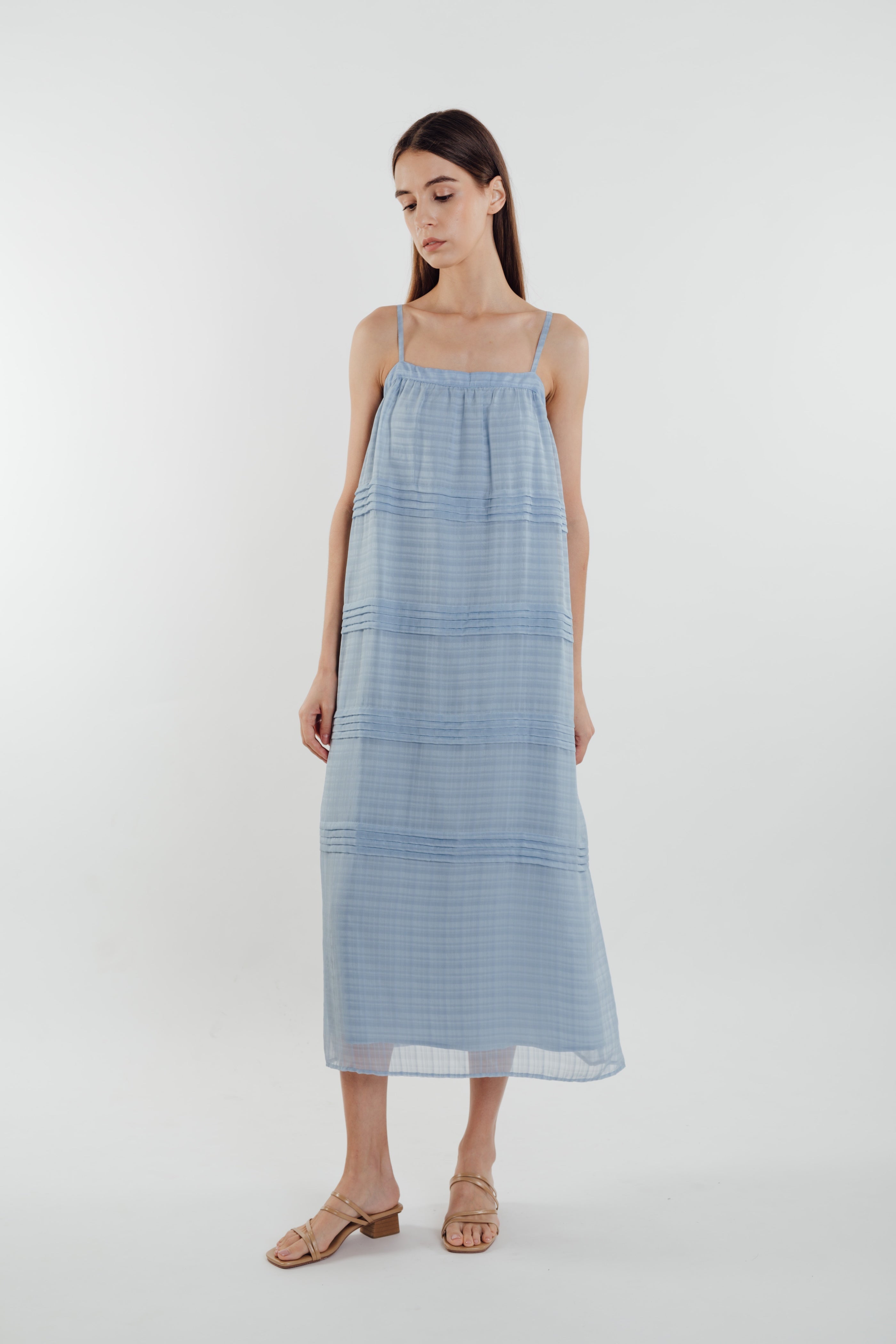 Panelled Midi Dress in Sky (Sale)