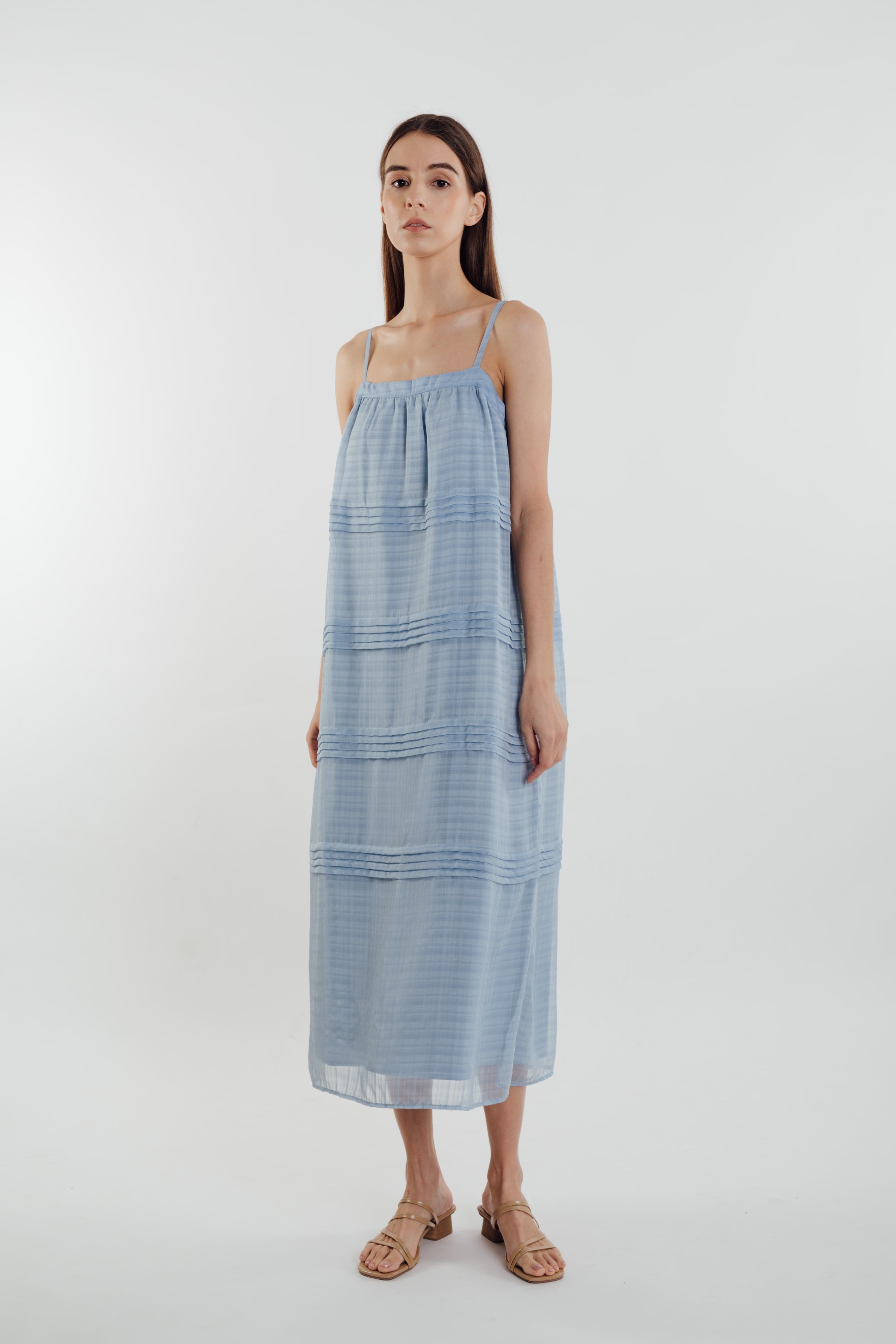Panelled Midi Dress in Sky (Sale)
