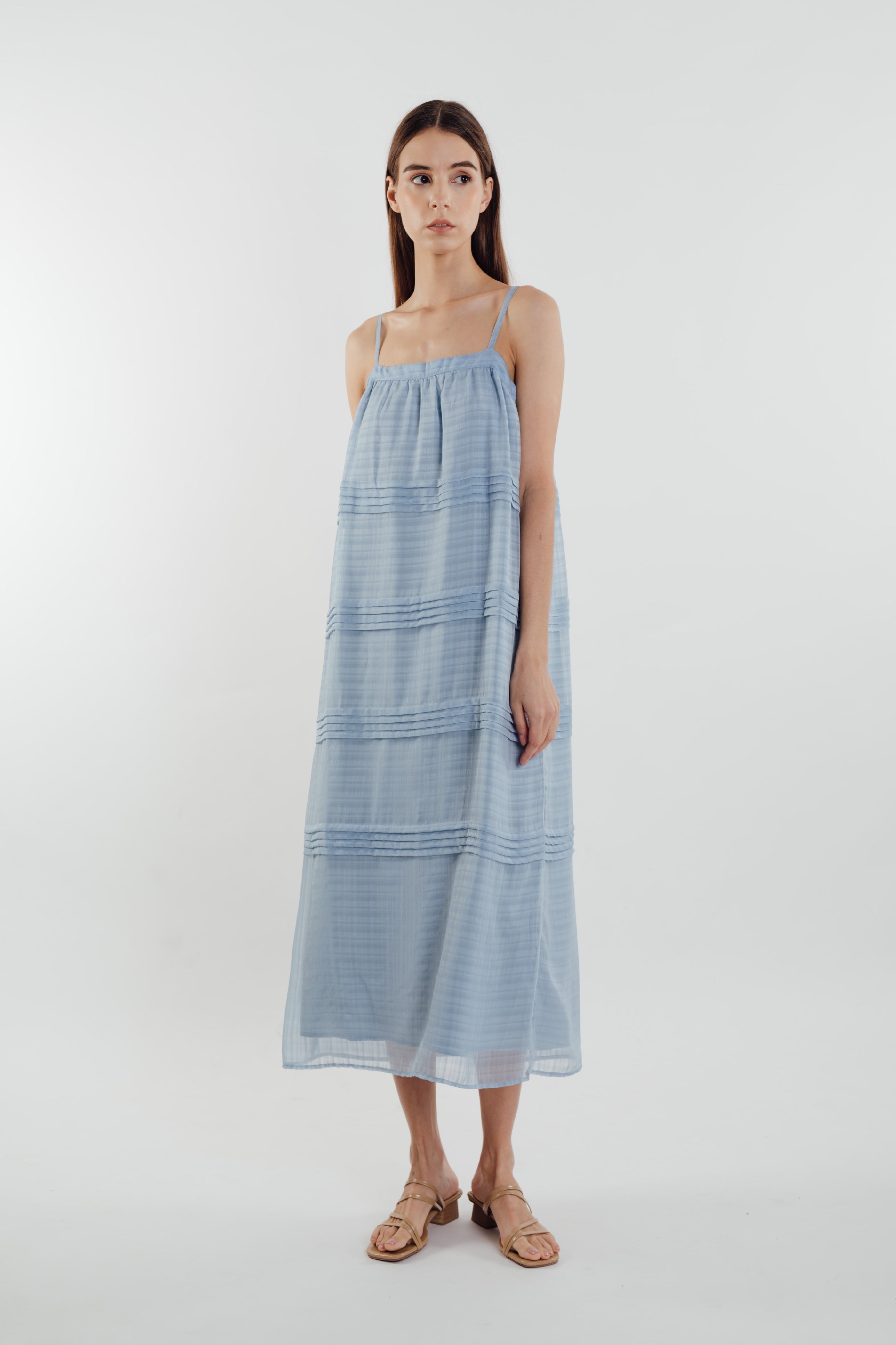 Panelled Midi Dress in Sky (Sale)