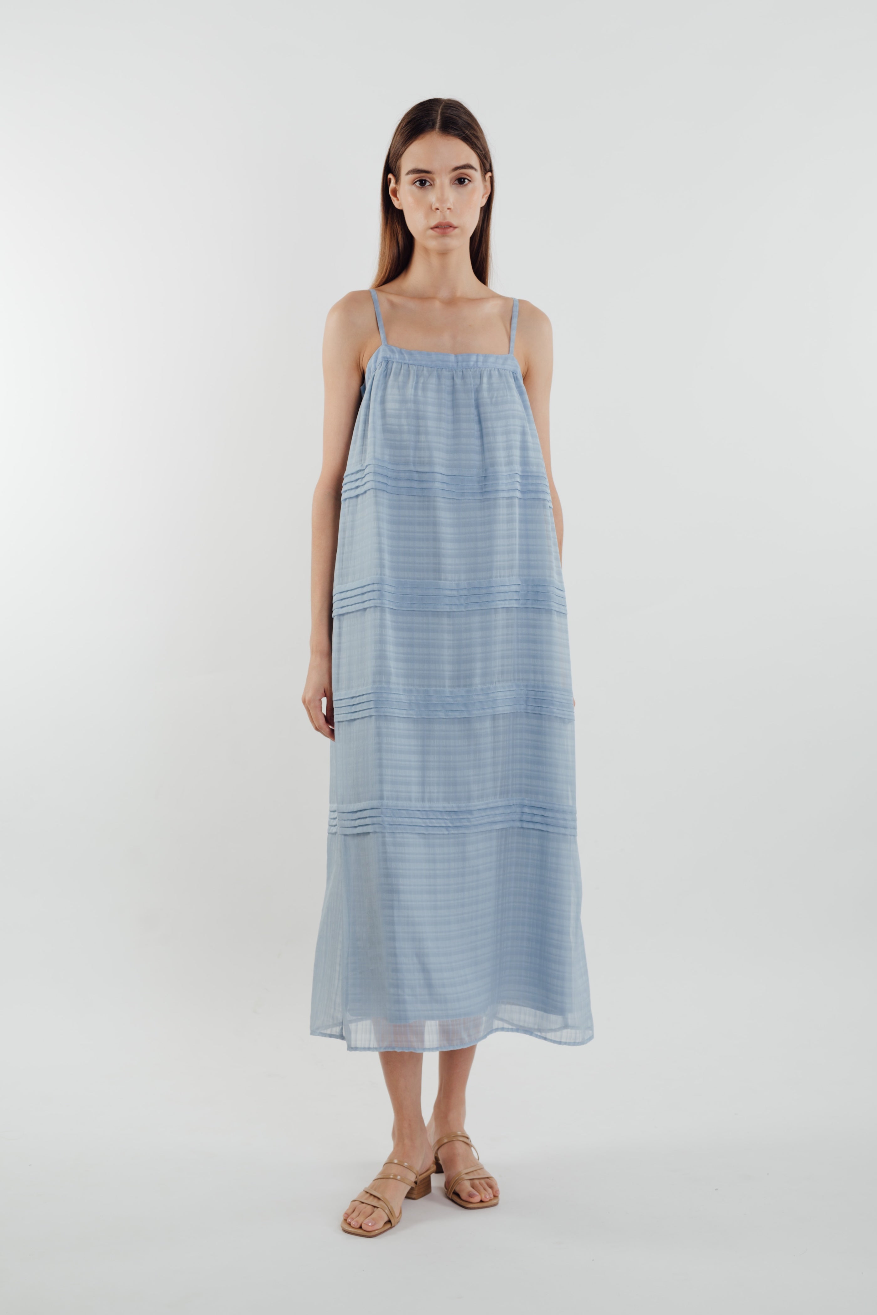 Panelled Midi Dress in Sky (Sale)