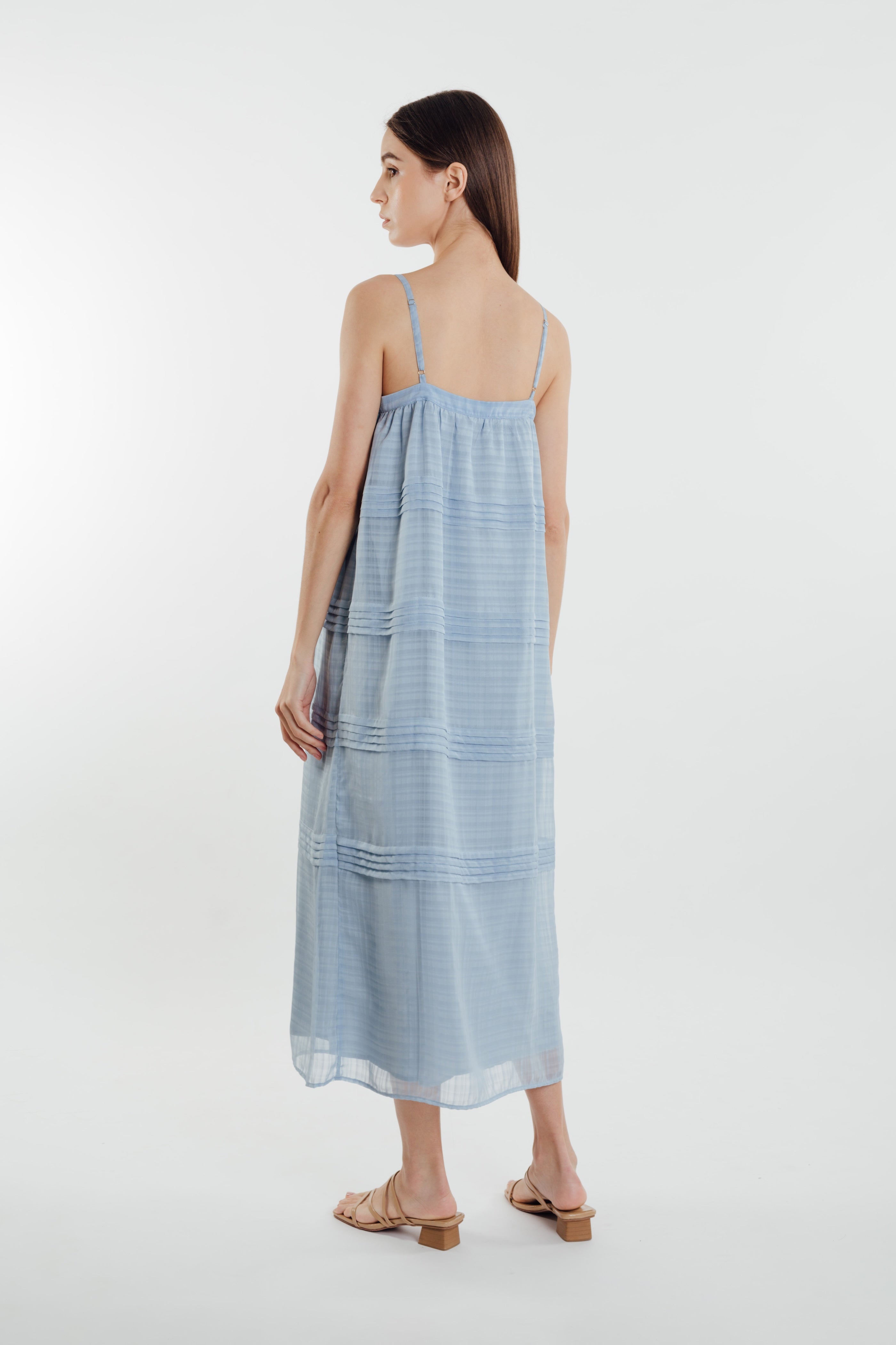 Panelled Midi Dress in Sky (Sale)