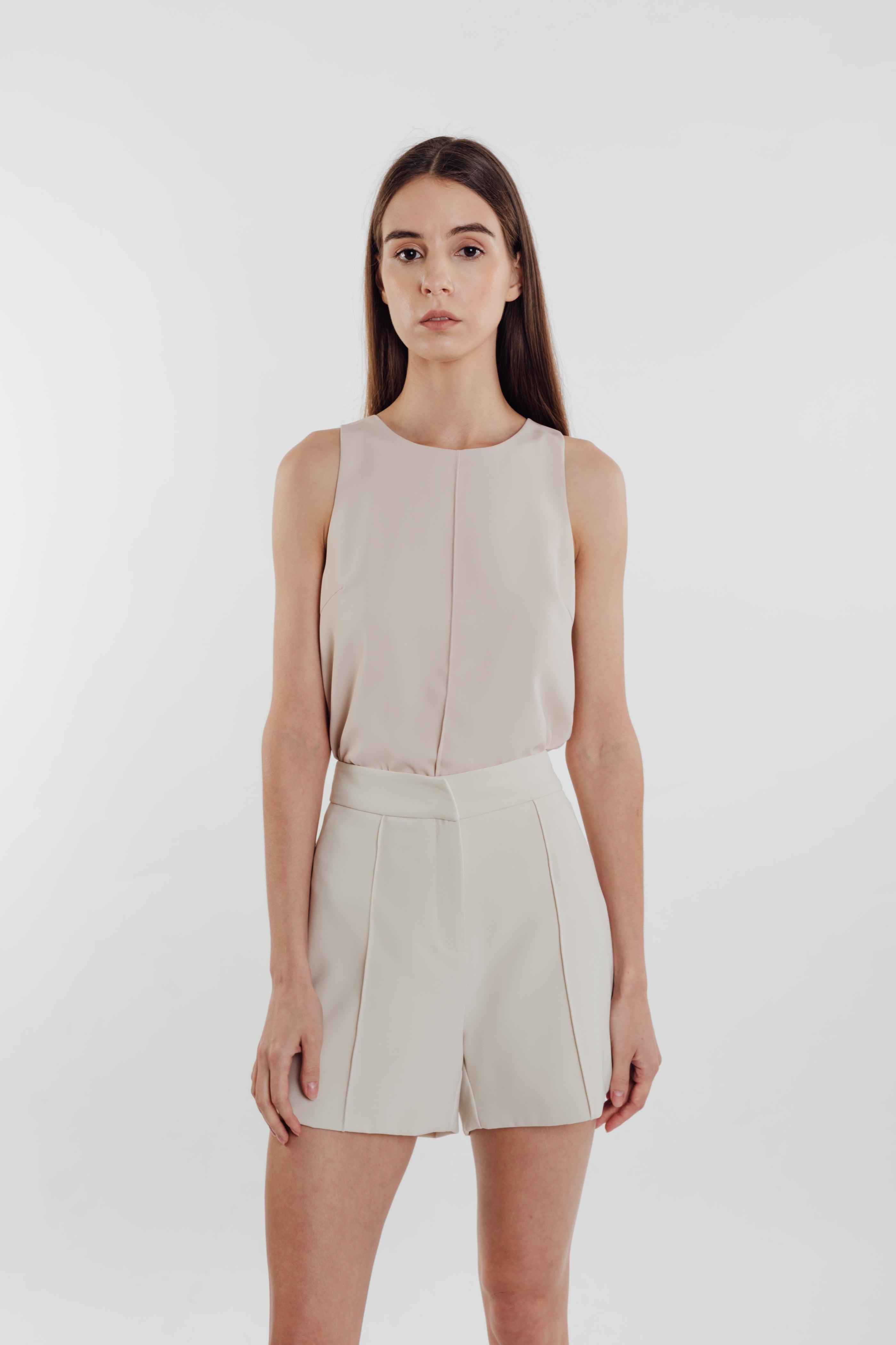 Front Stitchline Tank Top in Pale Rose