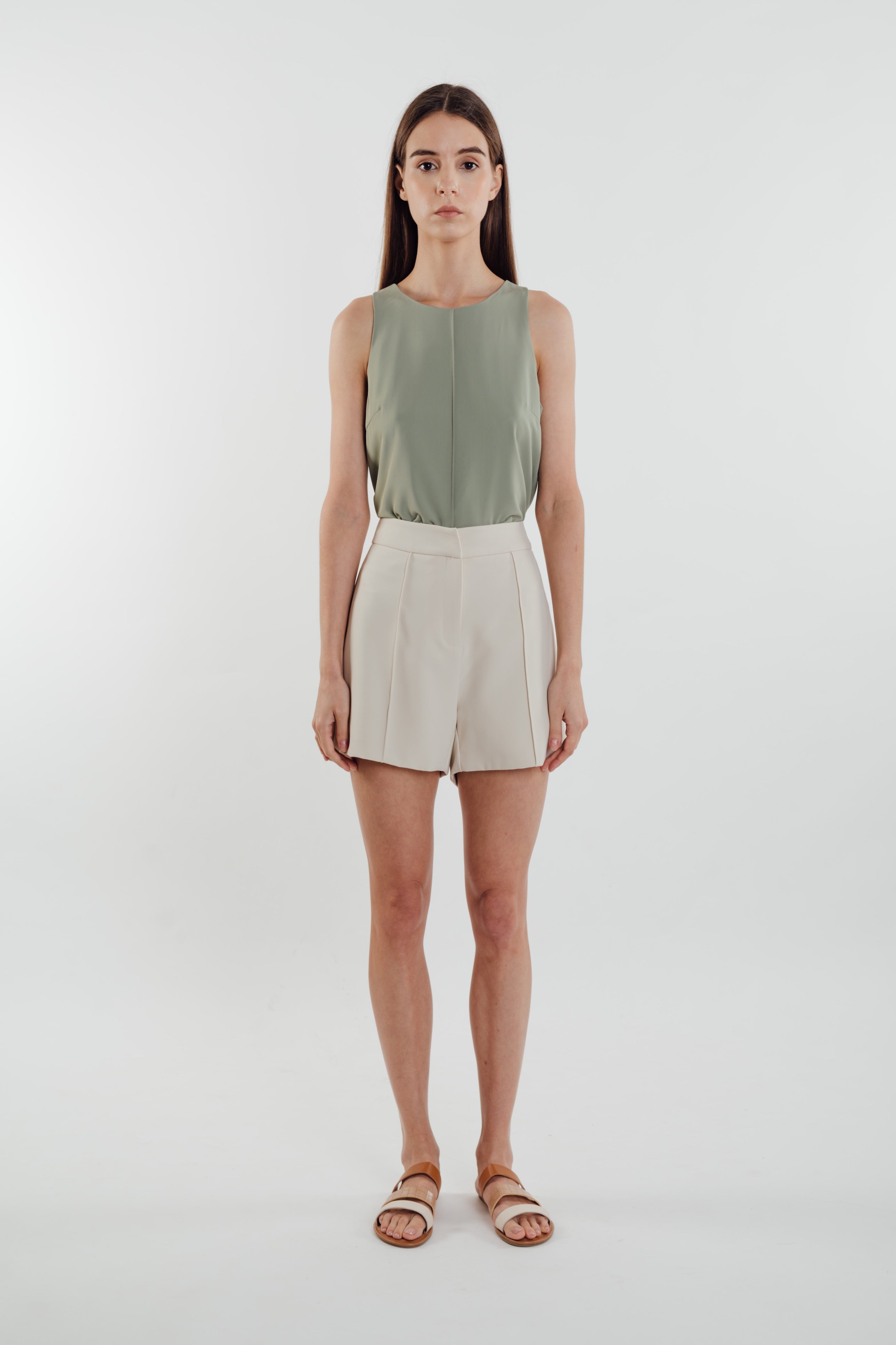 Front Stitchline Tank Top in Sage