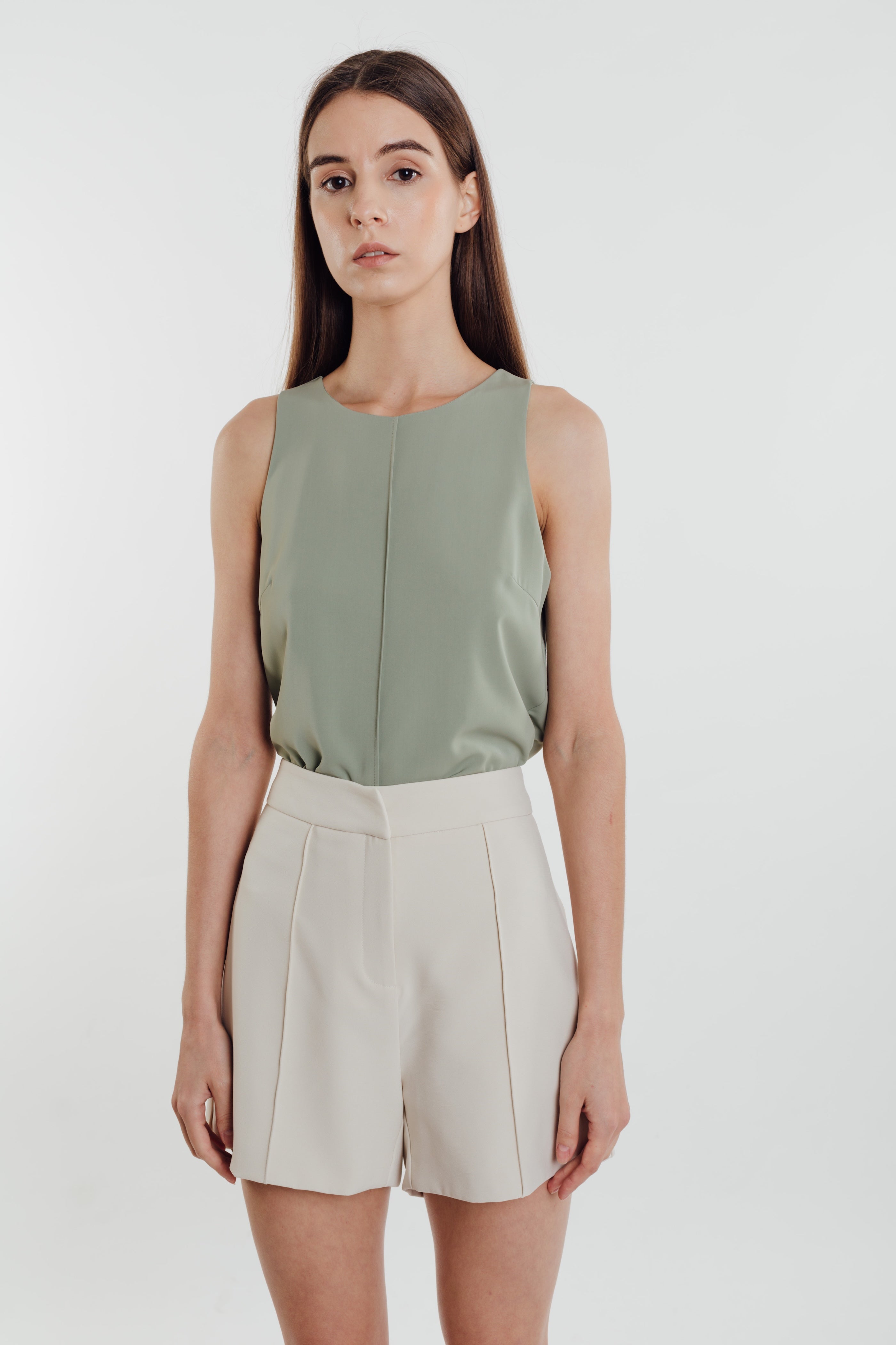 Front Stitchline Tank Top in Sage