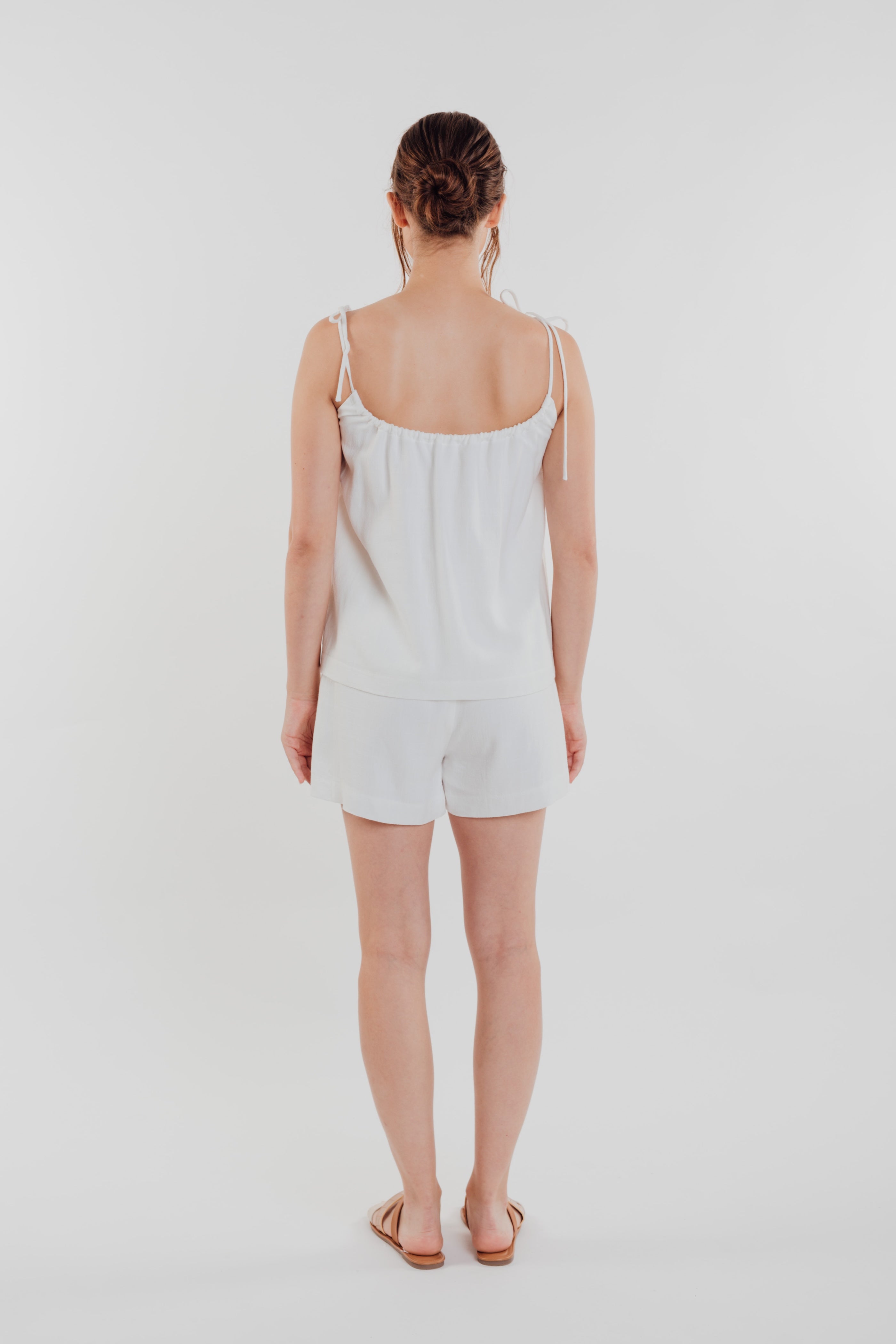 Linen Strap Top in Oatmeal