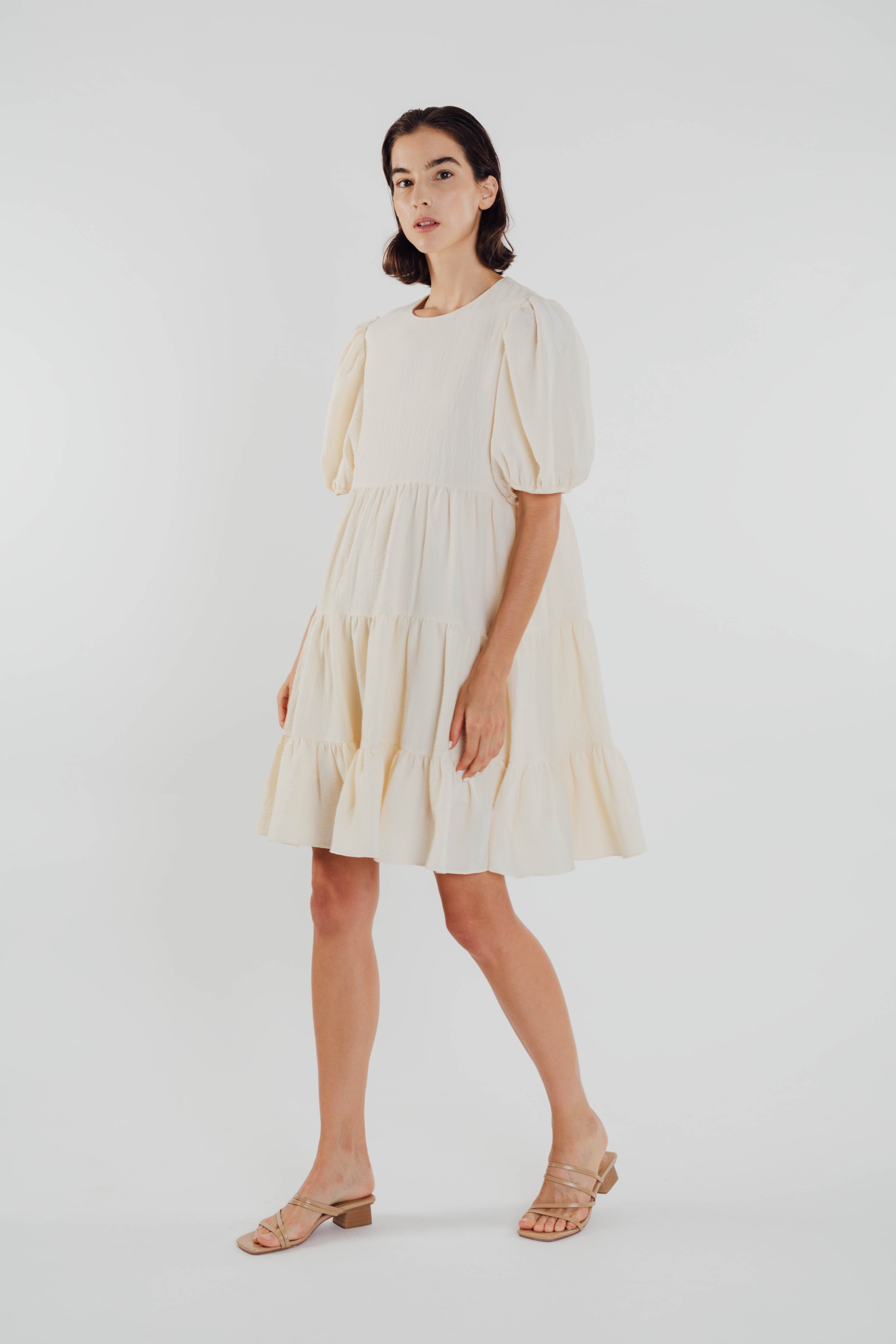 Textured Mini Dress in Oatmeal