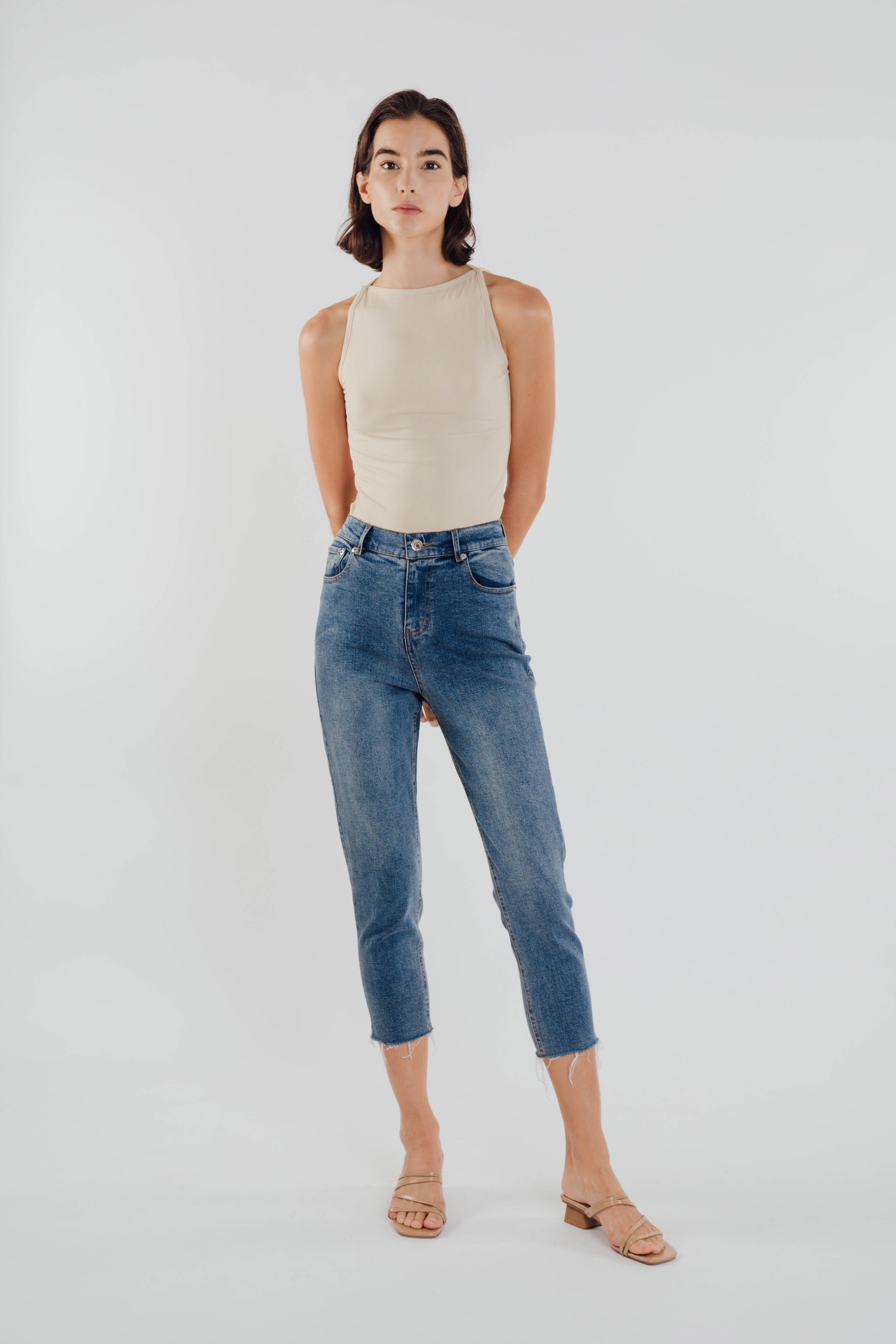 Boat Neck Knit Top in Natural
