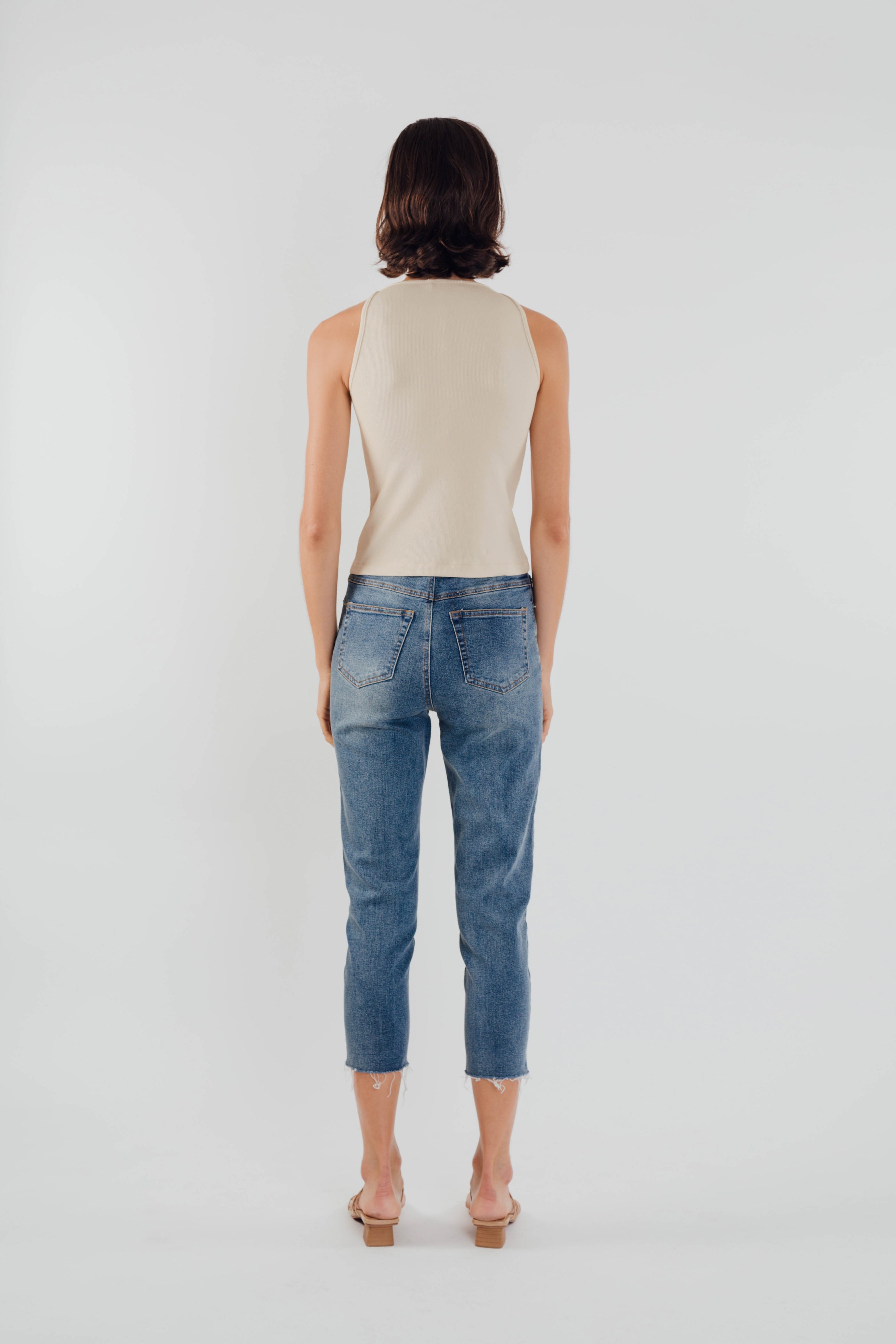 Boat Neck Knit Top in Natural