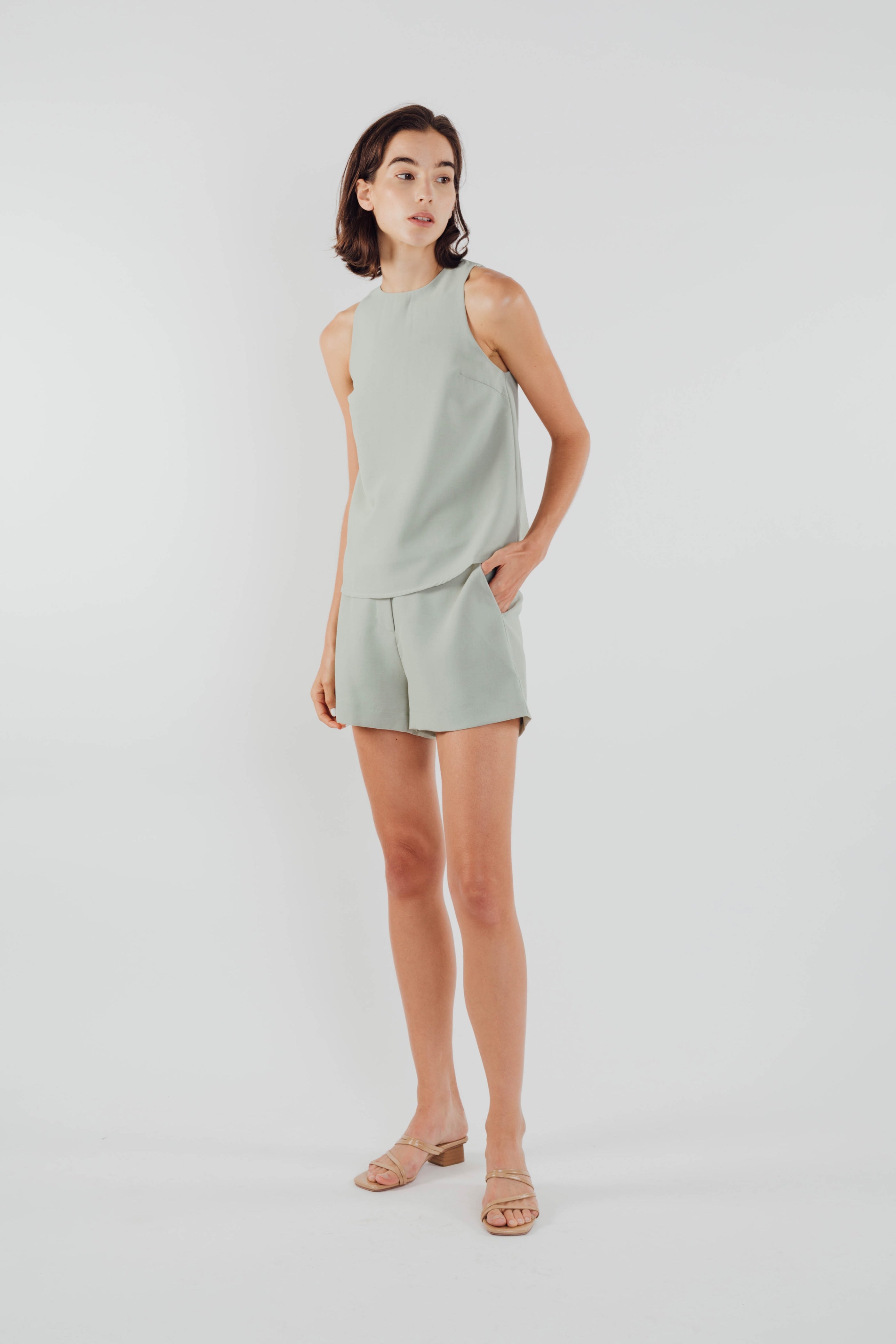 Textured Shift Top in Sage (Sale)