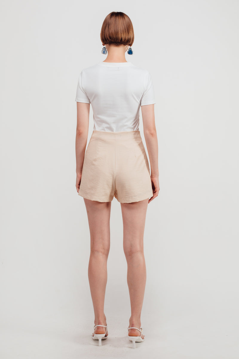 Pinstripe Overlap Skorts In Sunflower Yellow