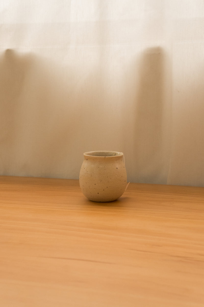 Bell-bottomed Cup with Organic Rim in Sandstone