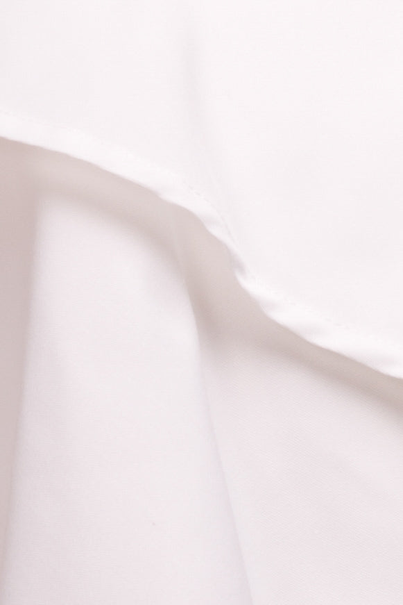 Asymmetrical Off-shoulder Flutter Sleeves Top In White