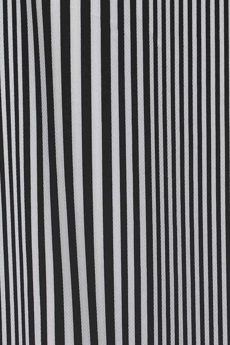 Tie Wrap Dress In Black/White Stripes