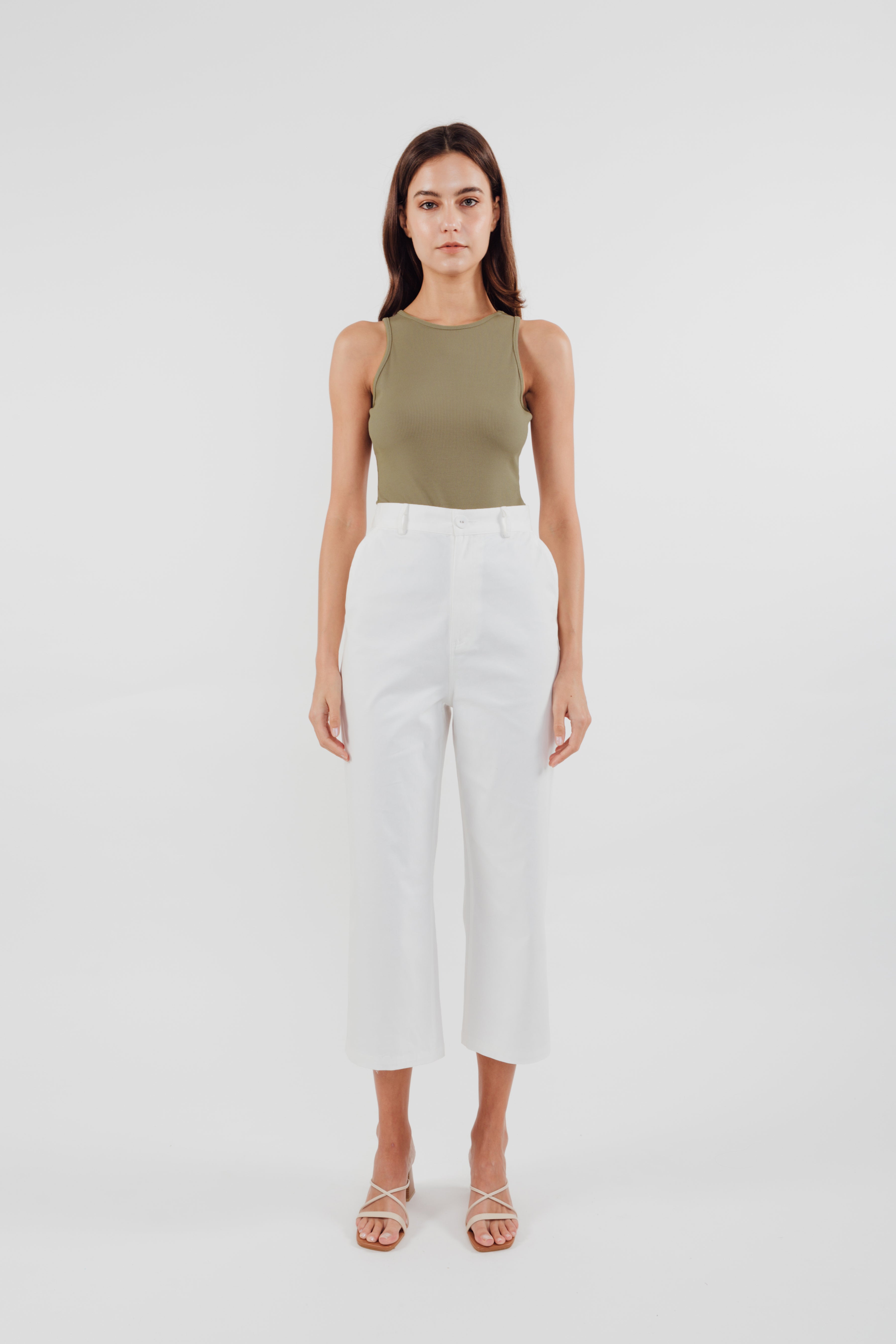 Cropped Culottes in White