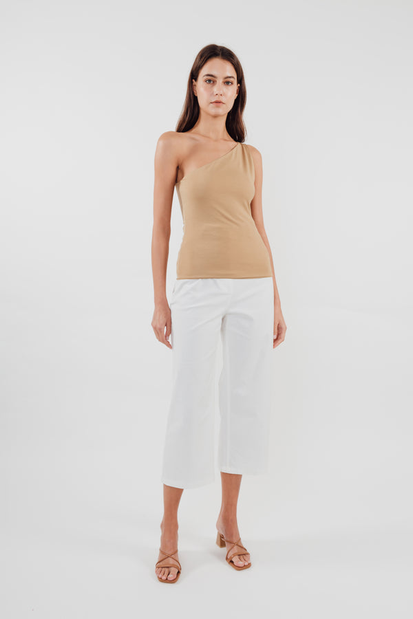 Sleeveless Toga Top in Camel