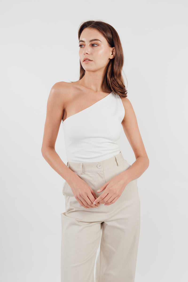 Sleeveless Toga Top in White