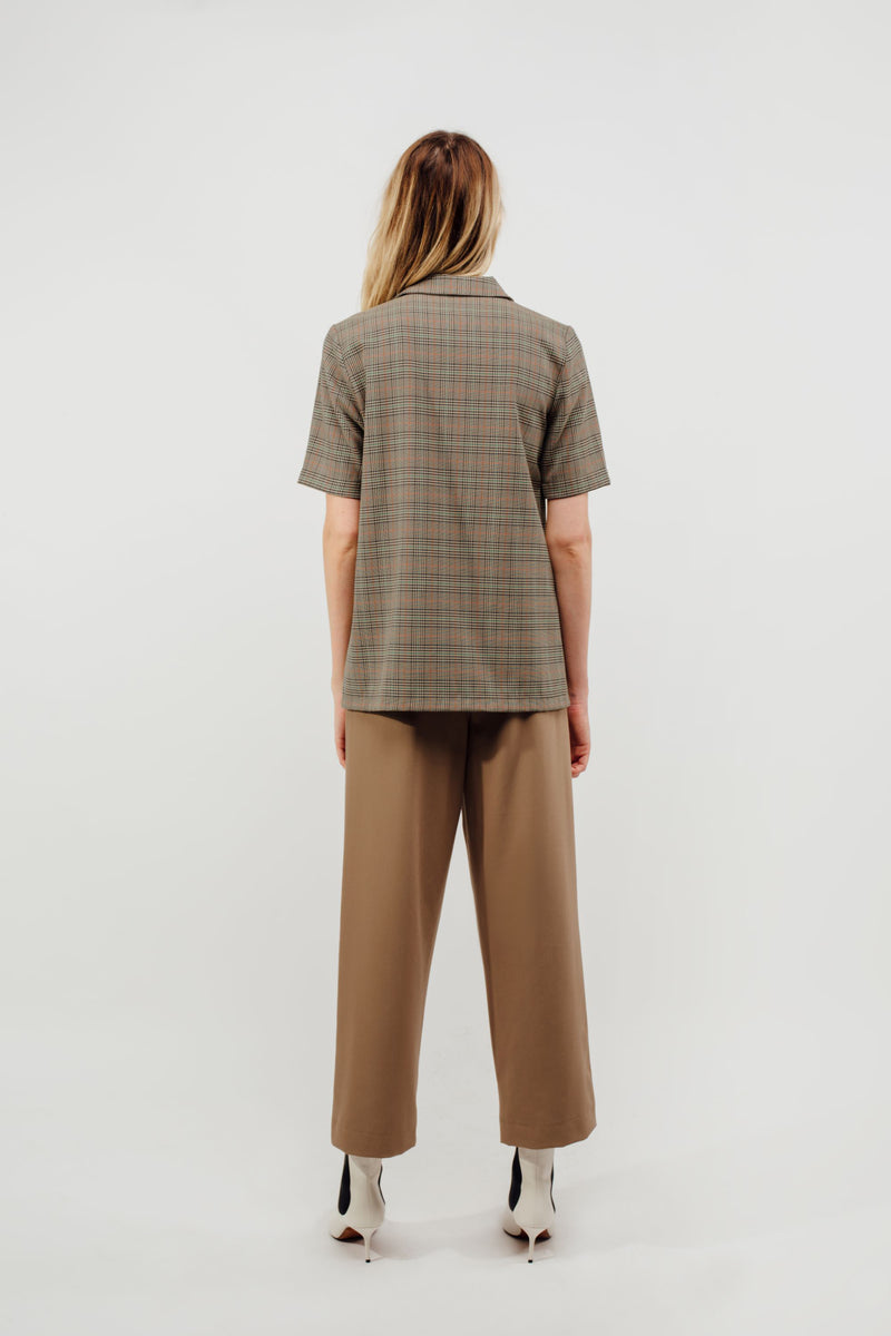 Camp Shirt With Sash In Multi Checked