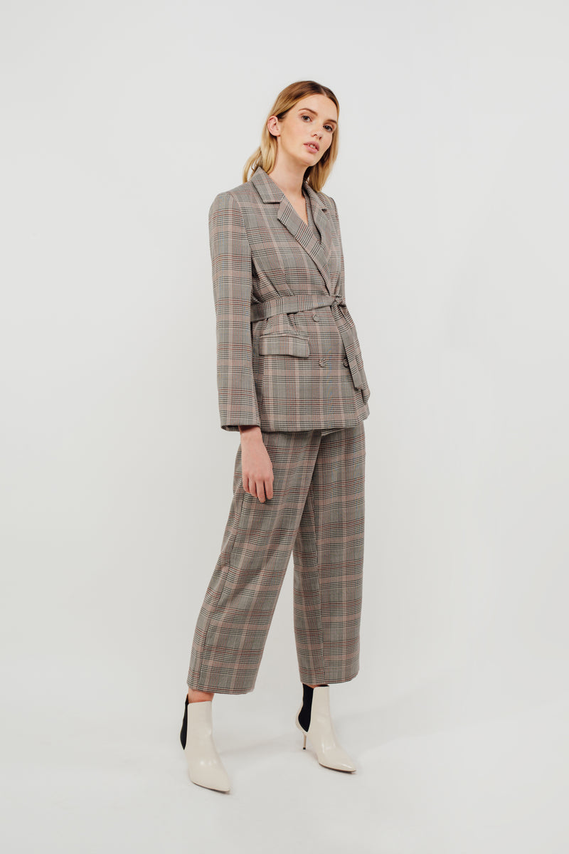 Classic Relaxed Fit Blazer in Rosewood Checked