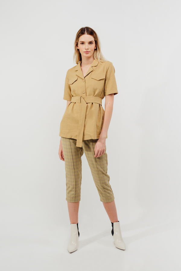 Camp Shirt With Sash In Mustard