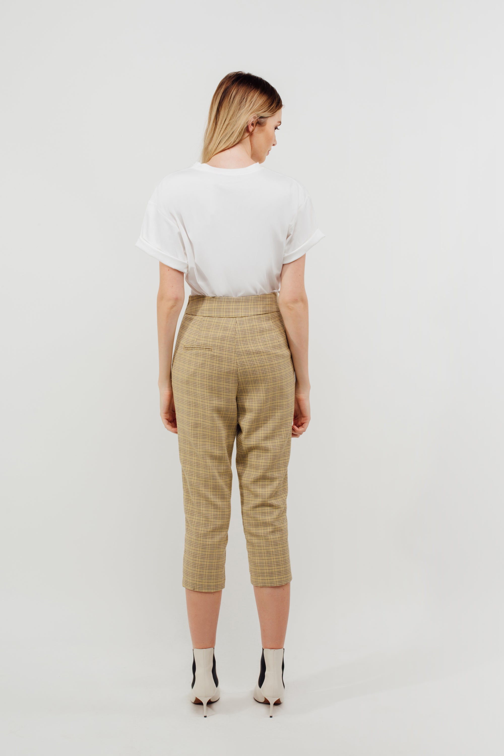 Cropped Tailored Trousers In Tuscany Checked