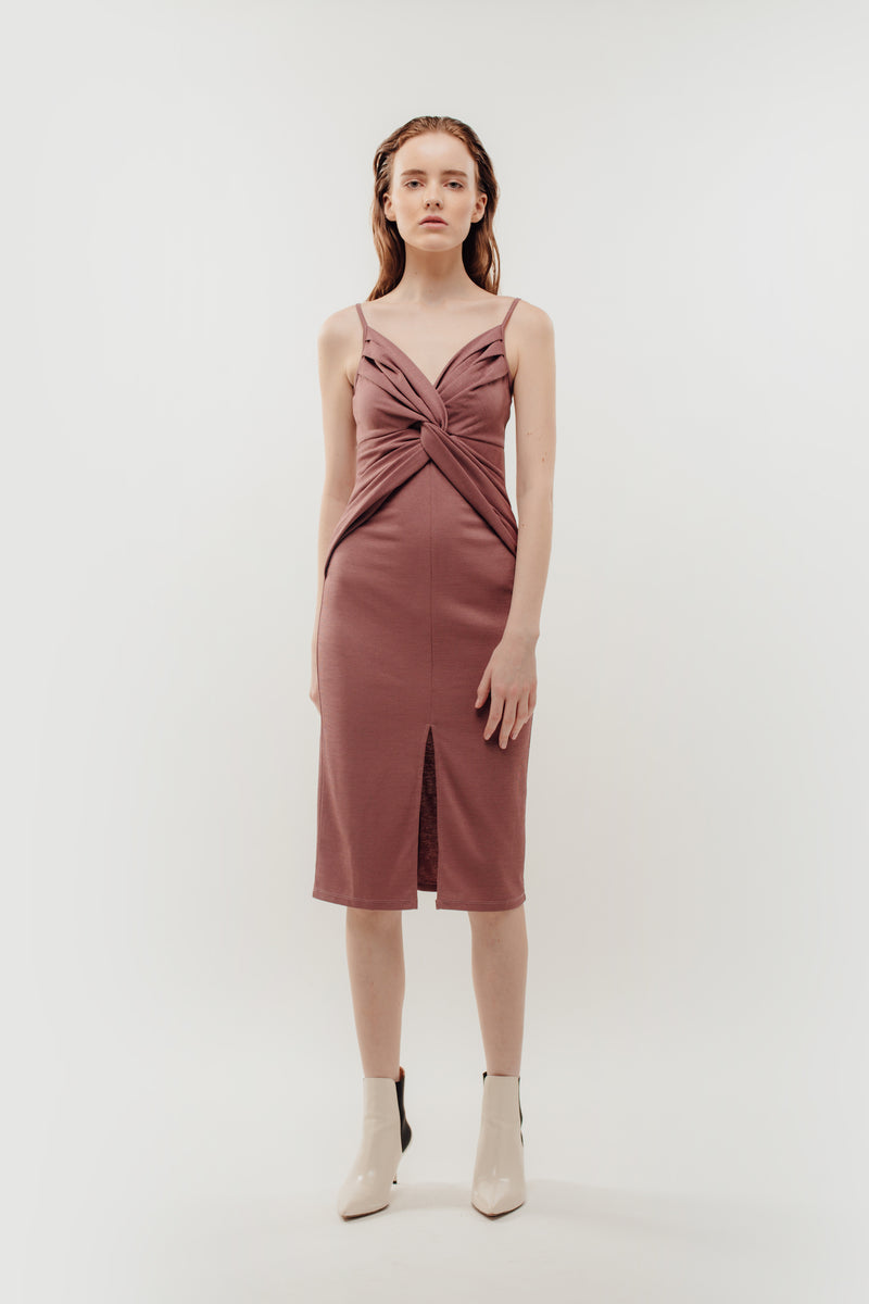 Knotted Dress in Rose Mauve