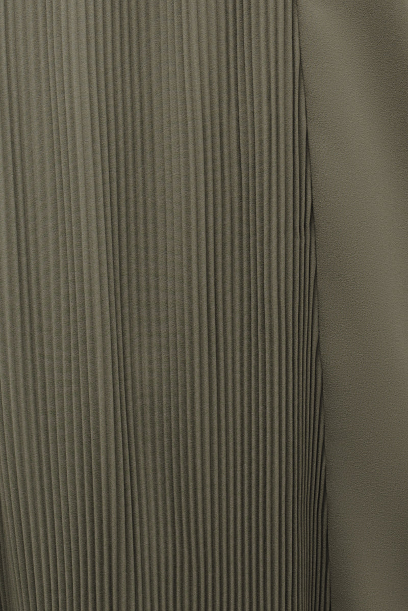 Pleated Halter Dress In Sage