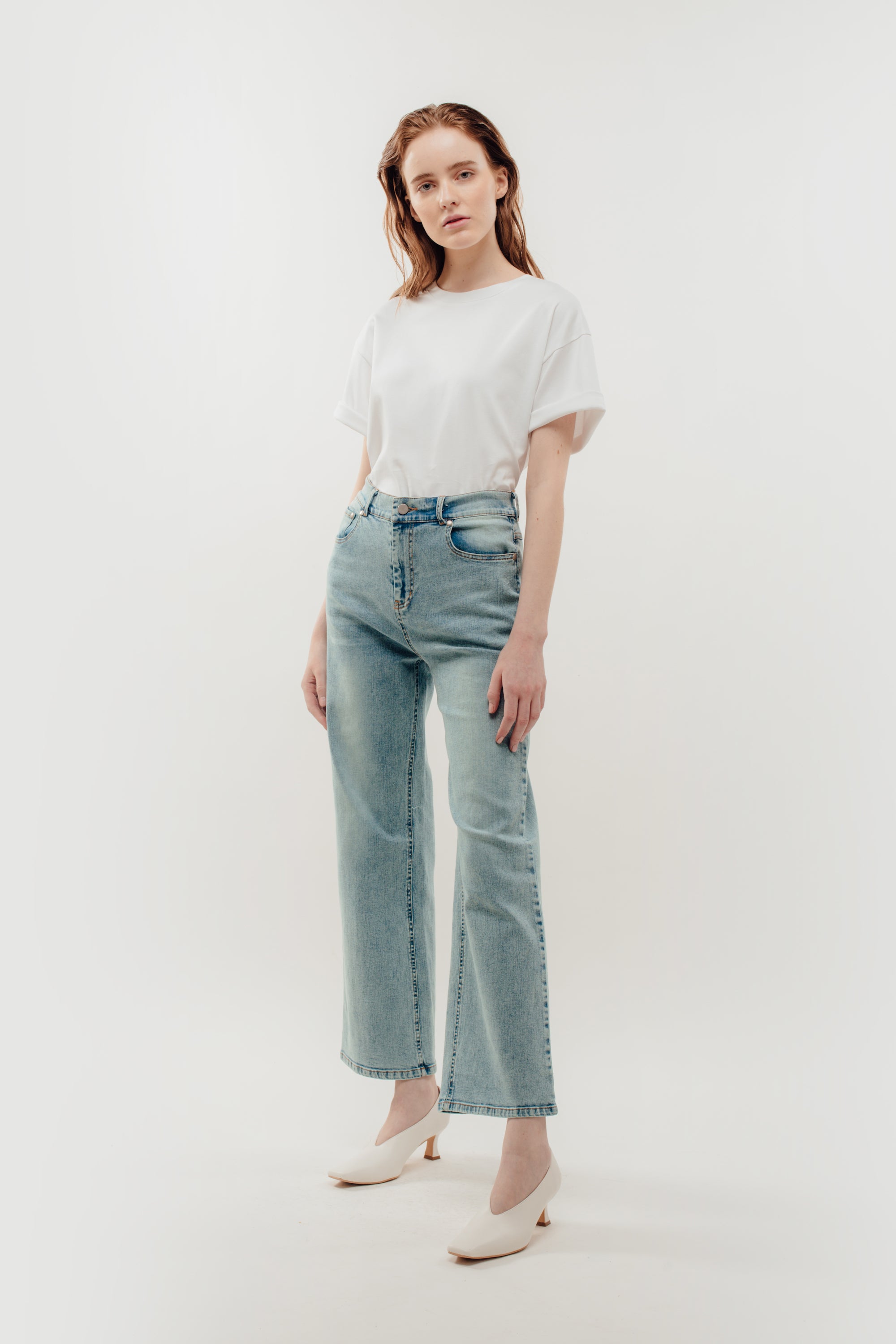 Oversized Cotton Tee in White (Sale)
