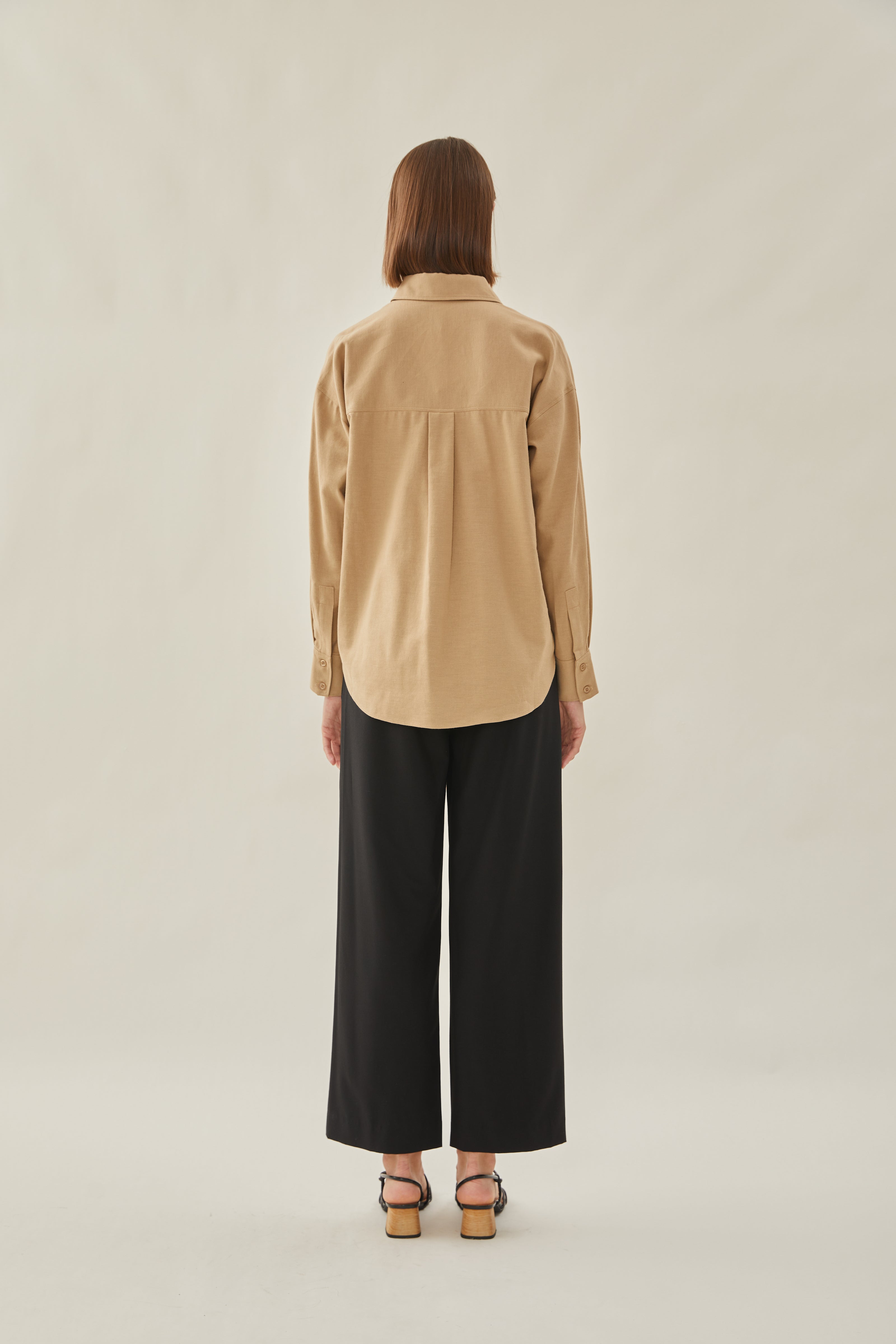 Cotton Relaxed Shirt in Sand