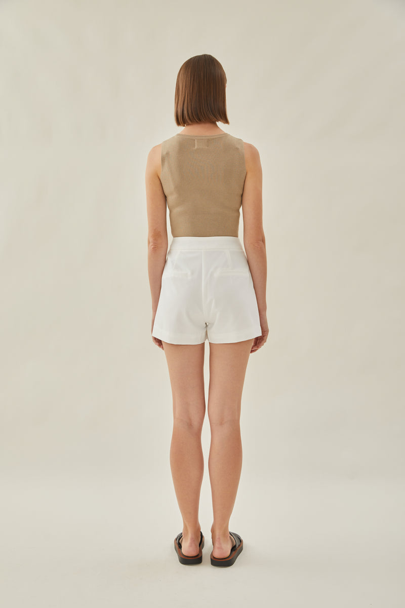 High Waisted Clean Shorts in White