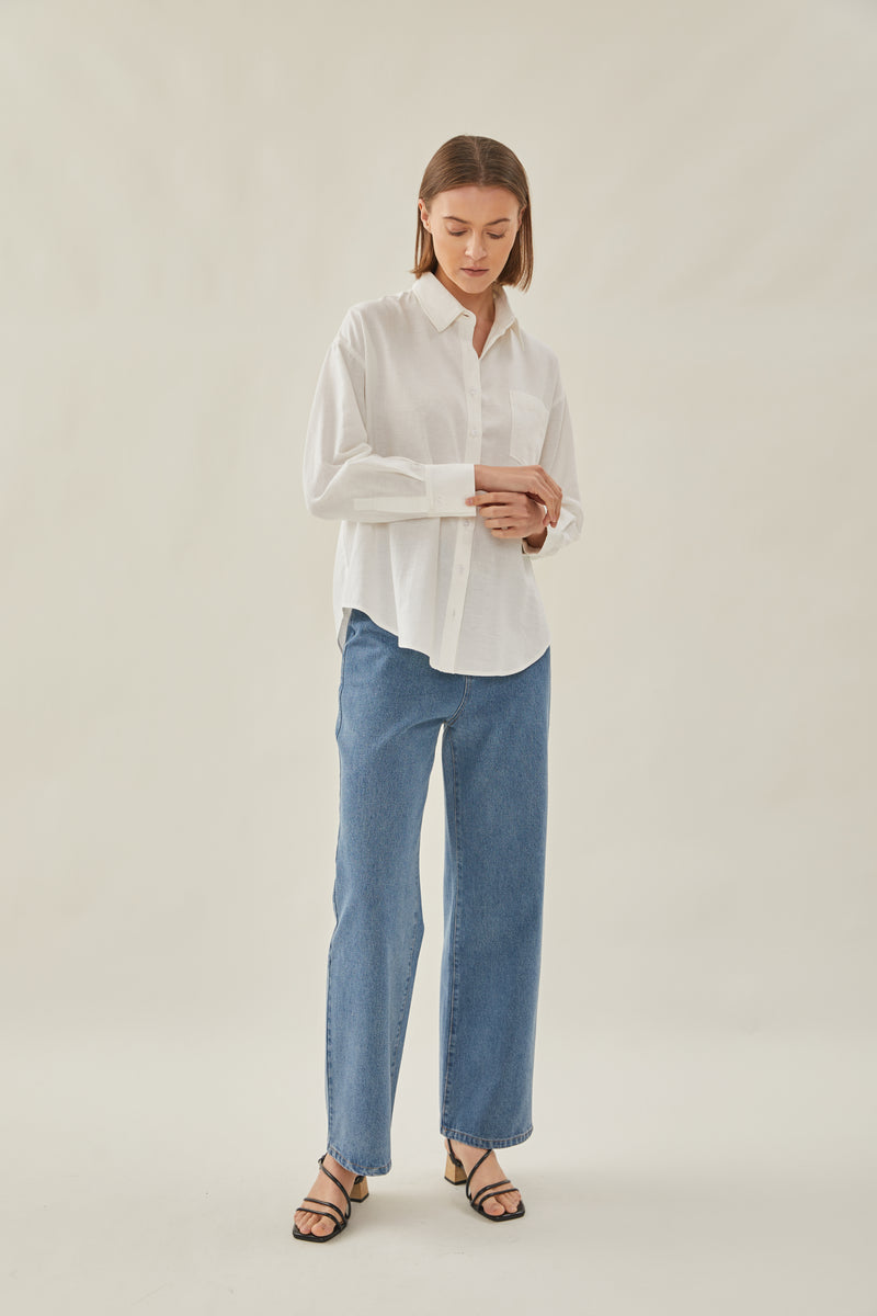 Cotton Relaxed Shirt in White