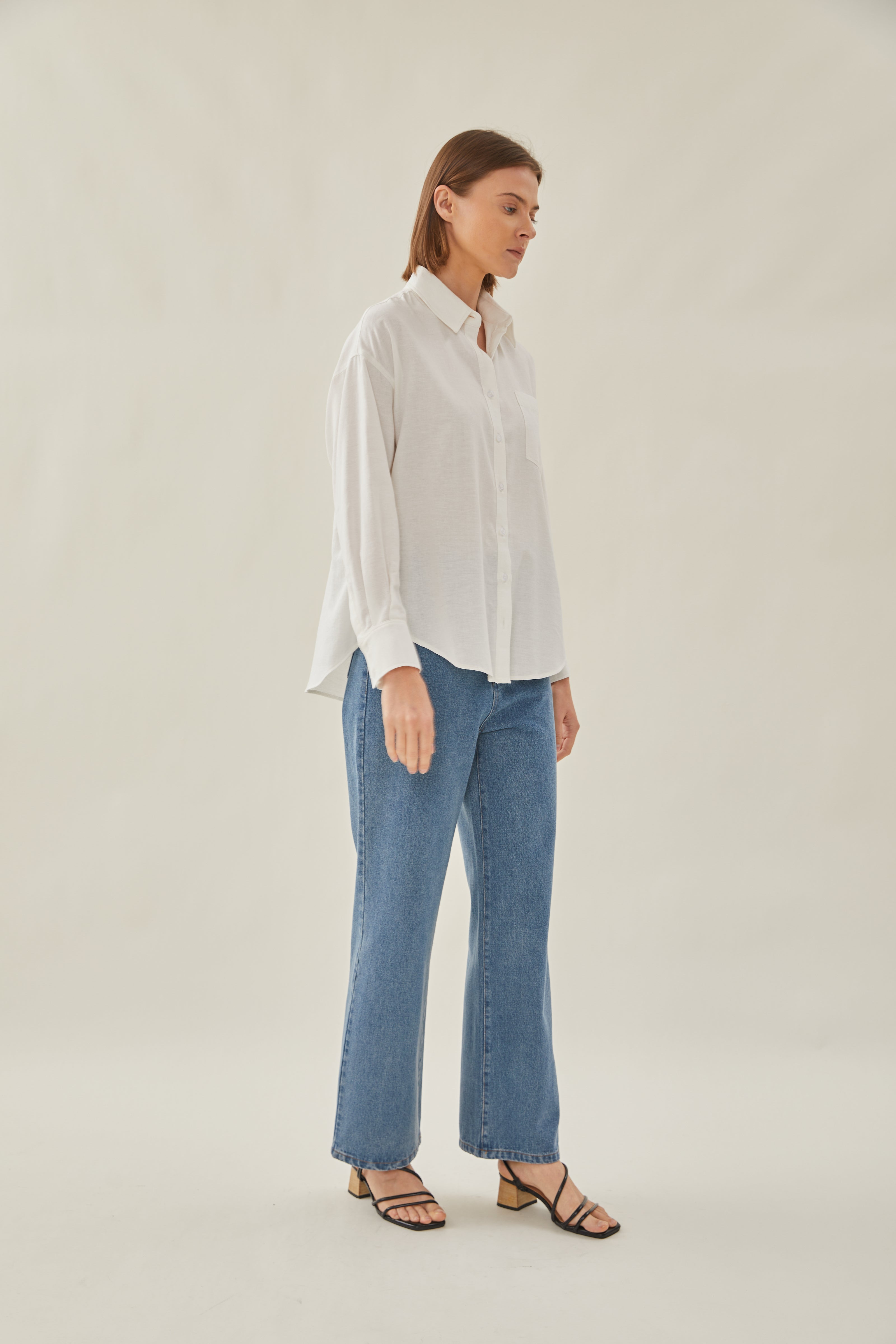 Cotton Relaxed Shirt in White