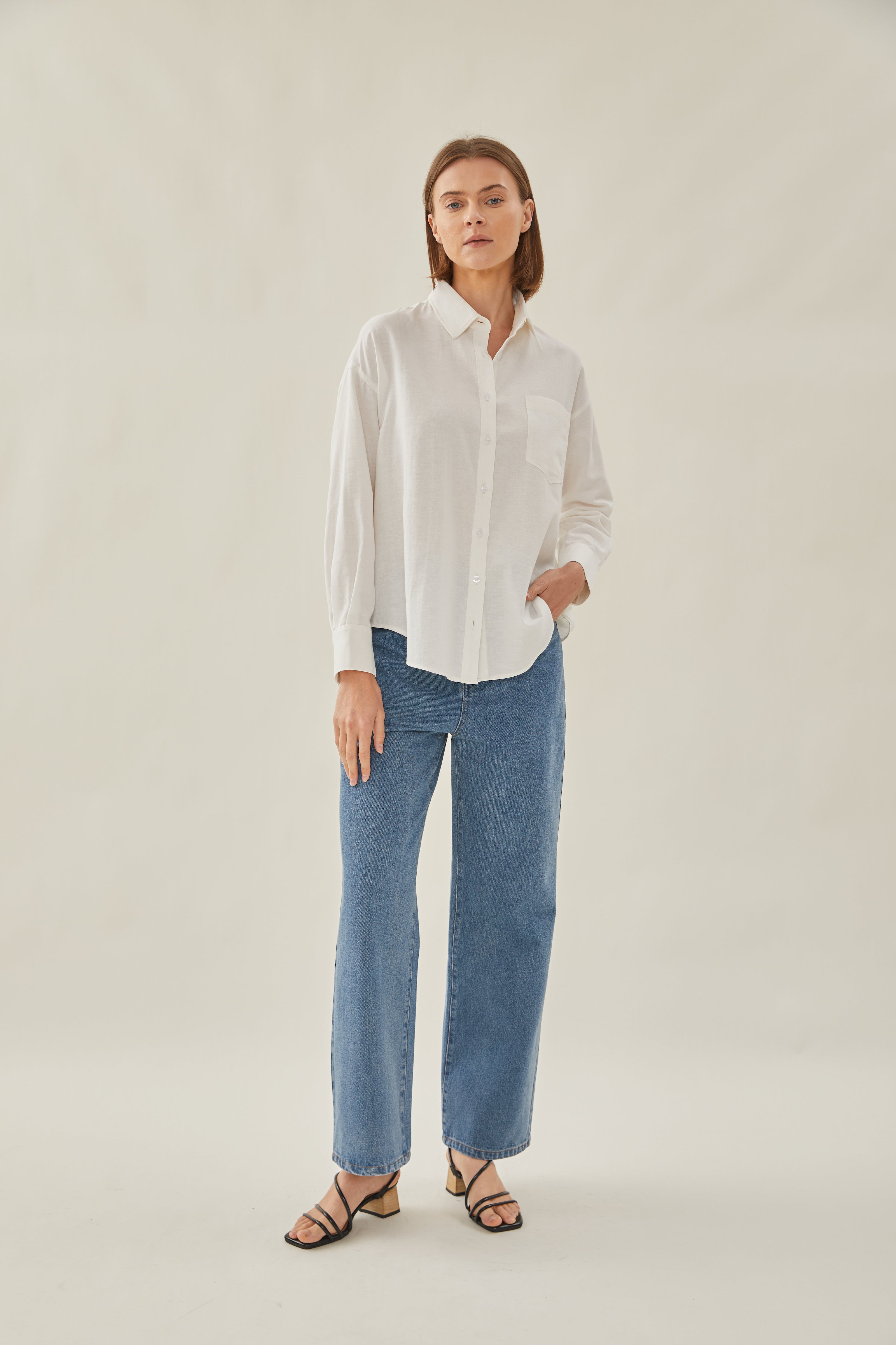 Cotton Relaxed Shirt in White