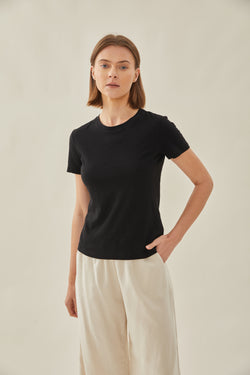 Soft Fitted Tee in Black