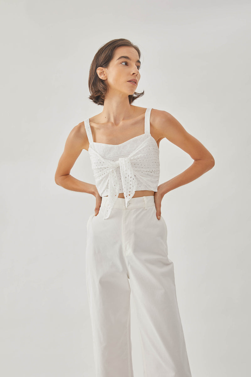 Catching Daylight Knotted Cropped Top