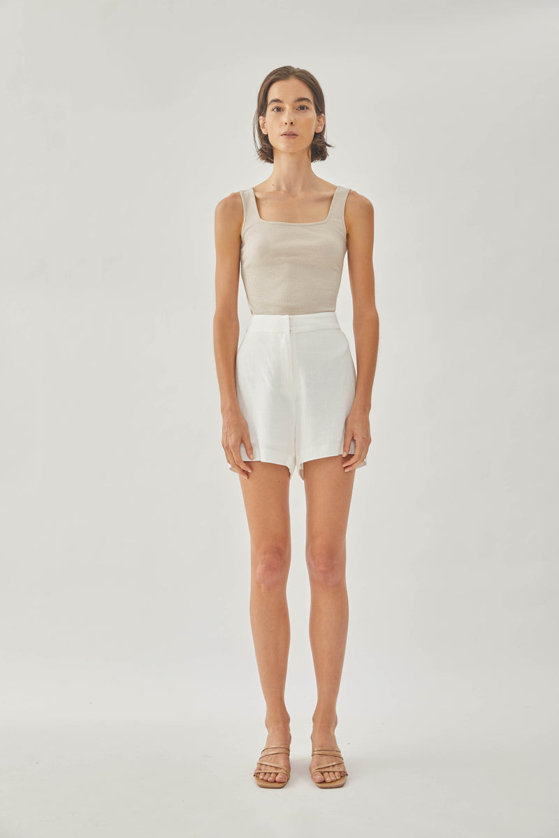 Linen Shorts in White