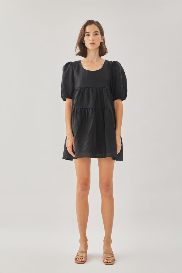 Tencel Mini Dress in Black