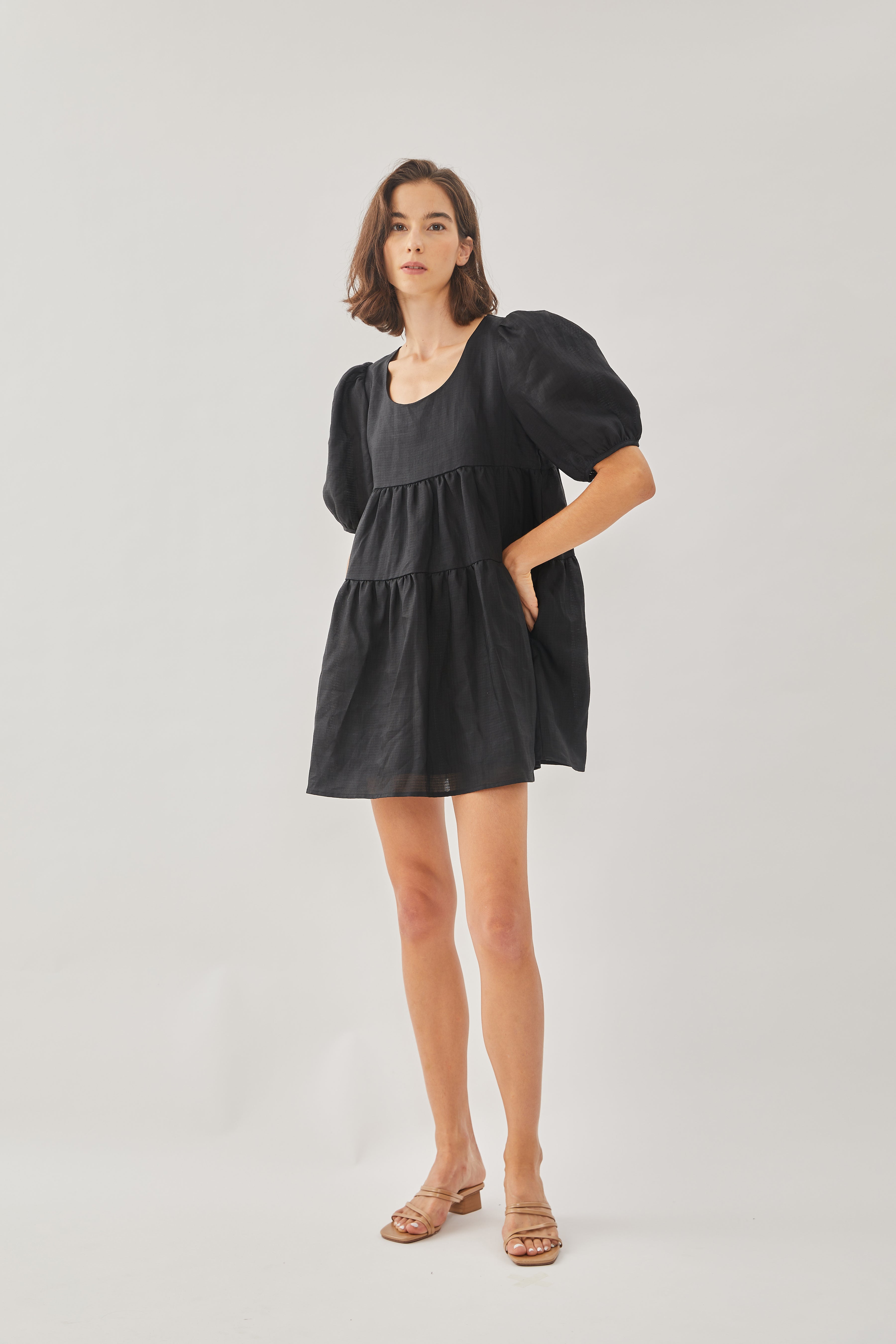 Tencel Mini Dress in Black