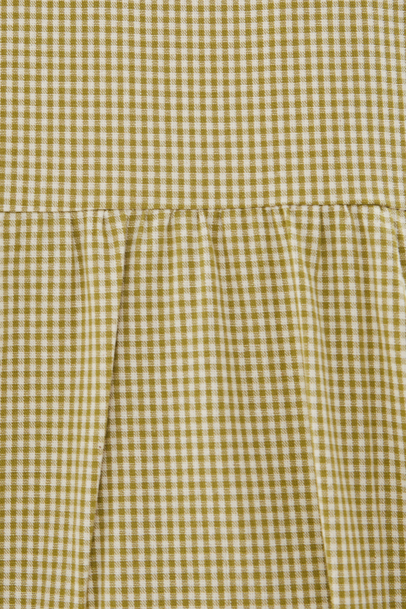 Cotton Tiered Maxi Dress in Checkered Olive