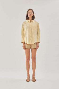 Classic Linen Shirt in Soft Yellow