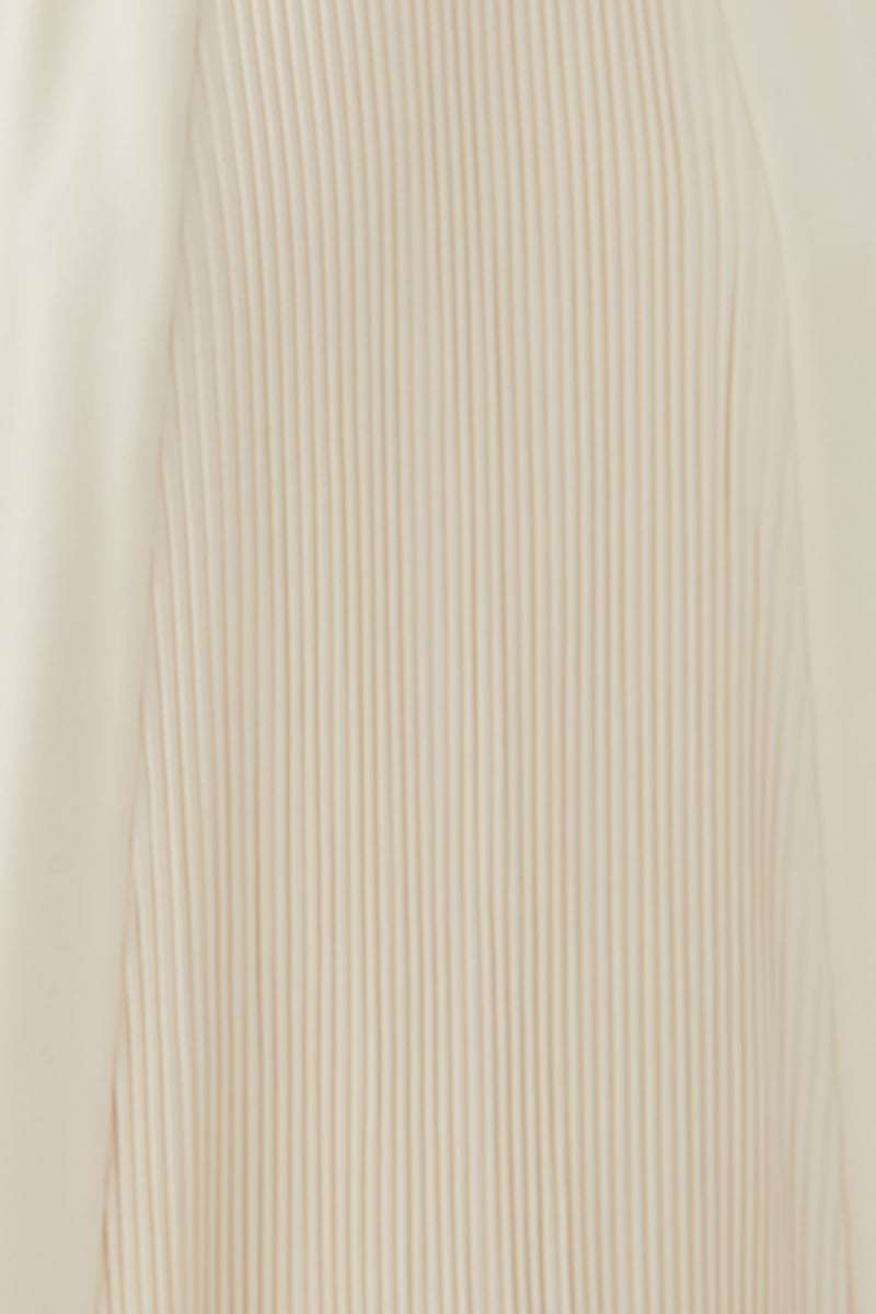 Pleated Halter Dress in Pearl