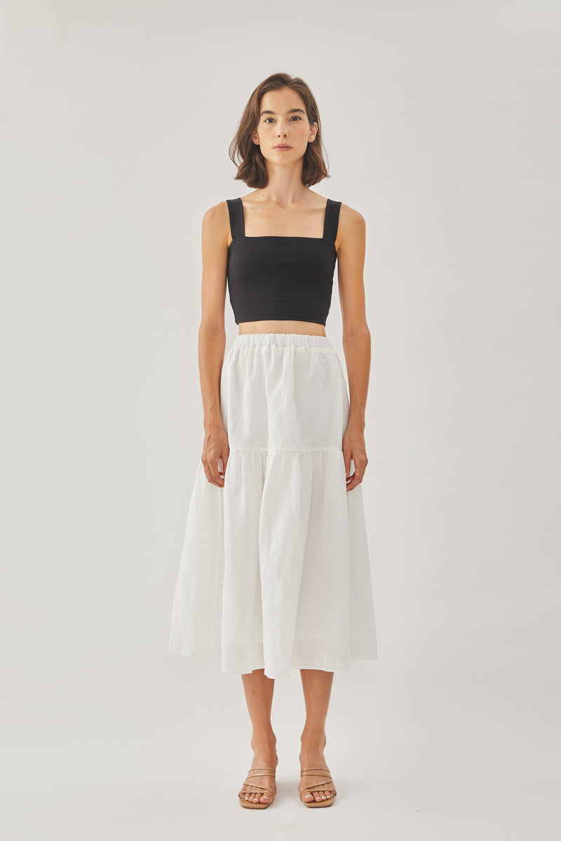 Tencel Midi Skirt in White