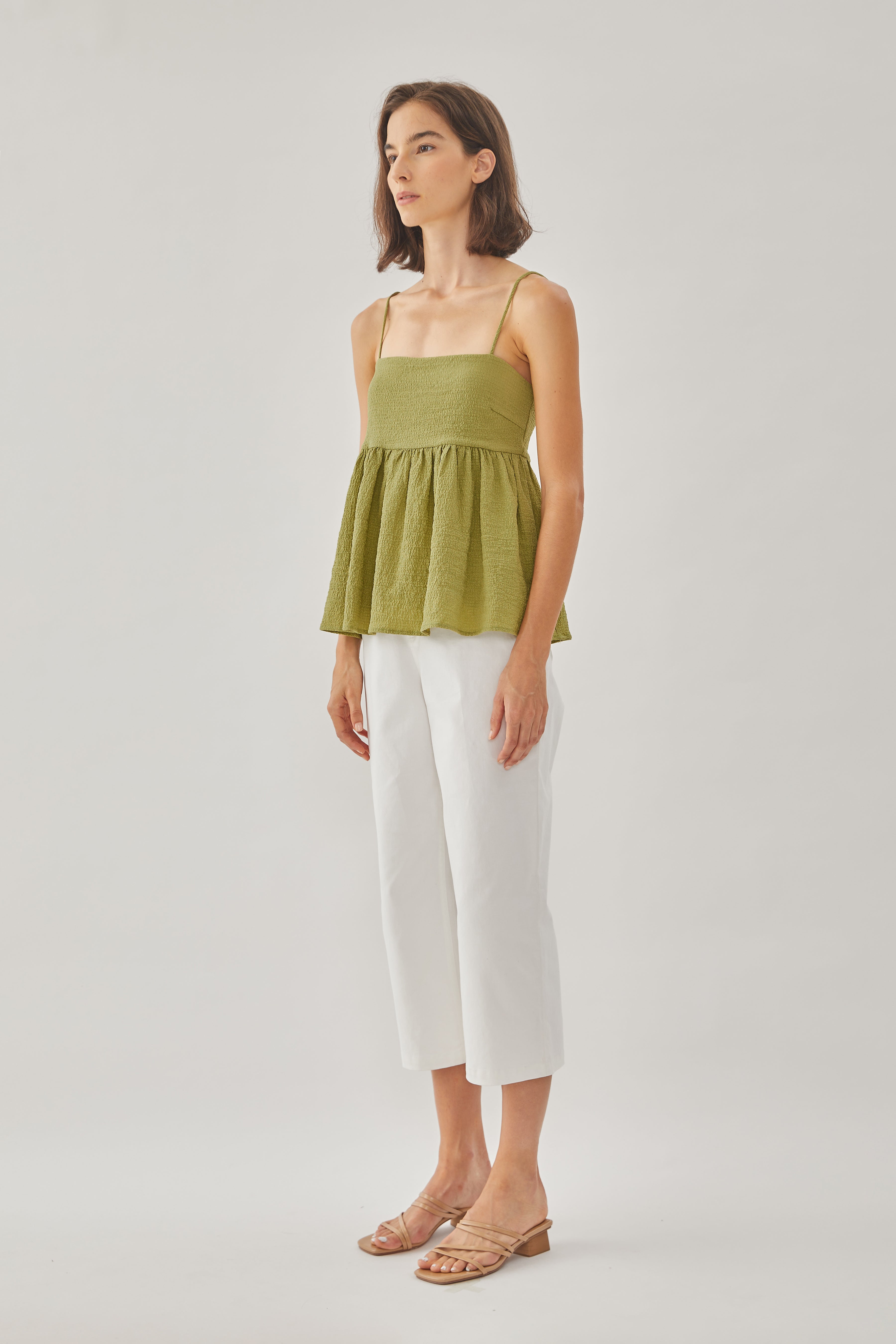 Textured Cami Top in Olive