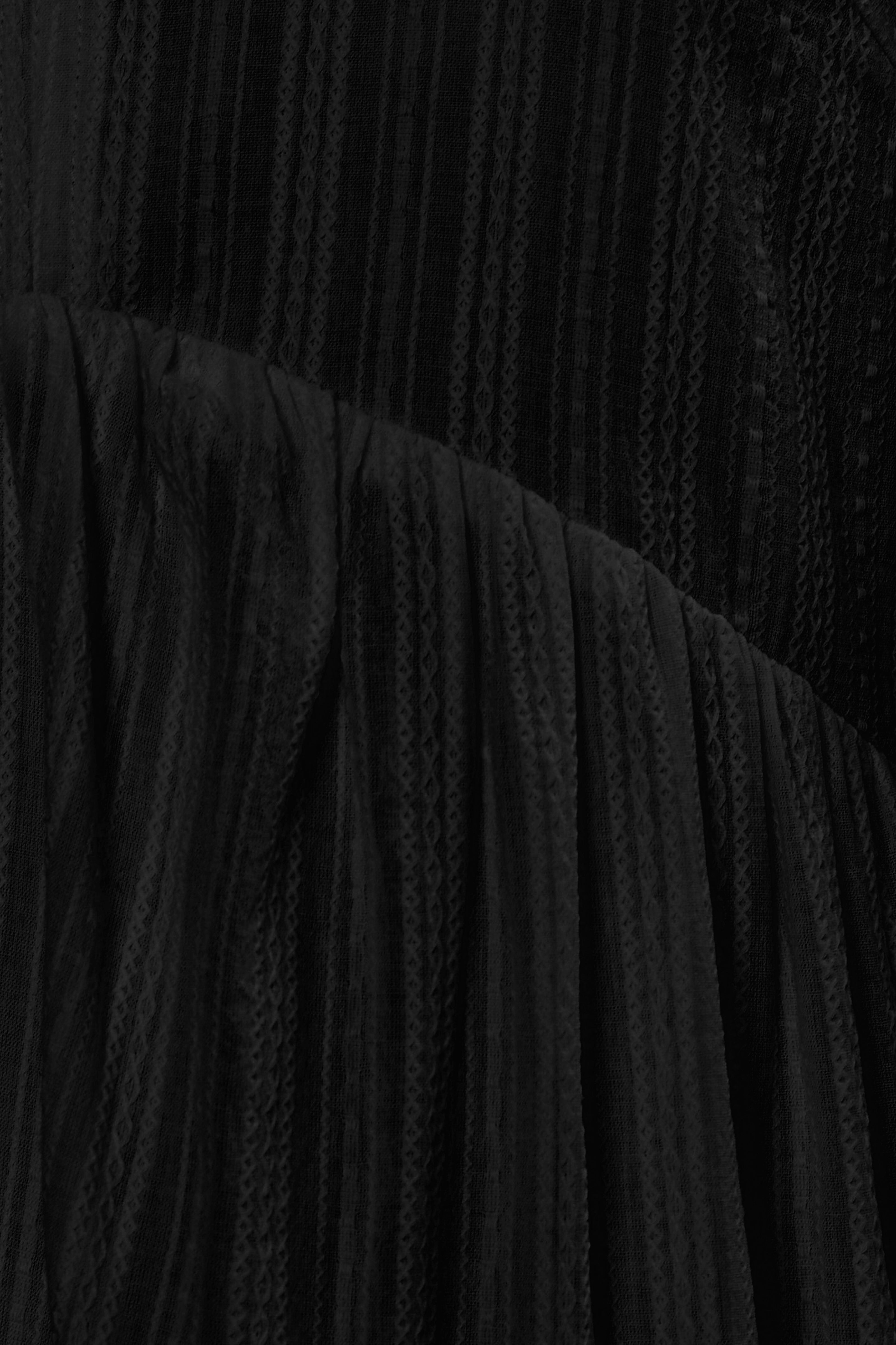 Embroidered Midi Dress in Black