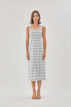 Square Neck Sleeveless Midi Dress in Mist