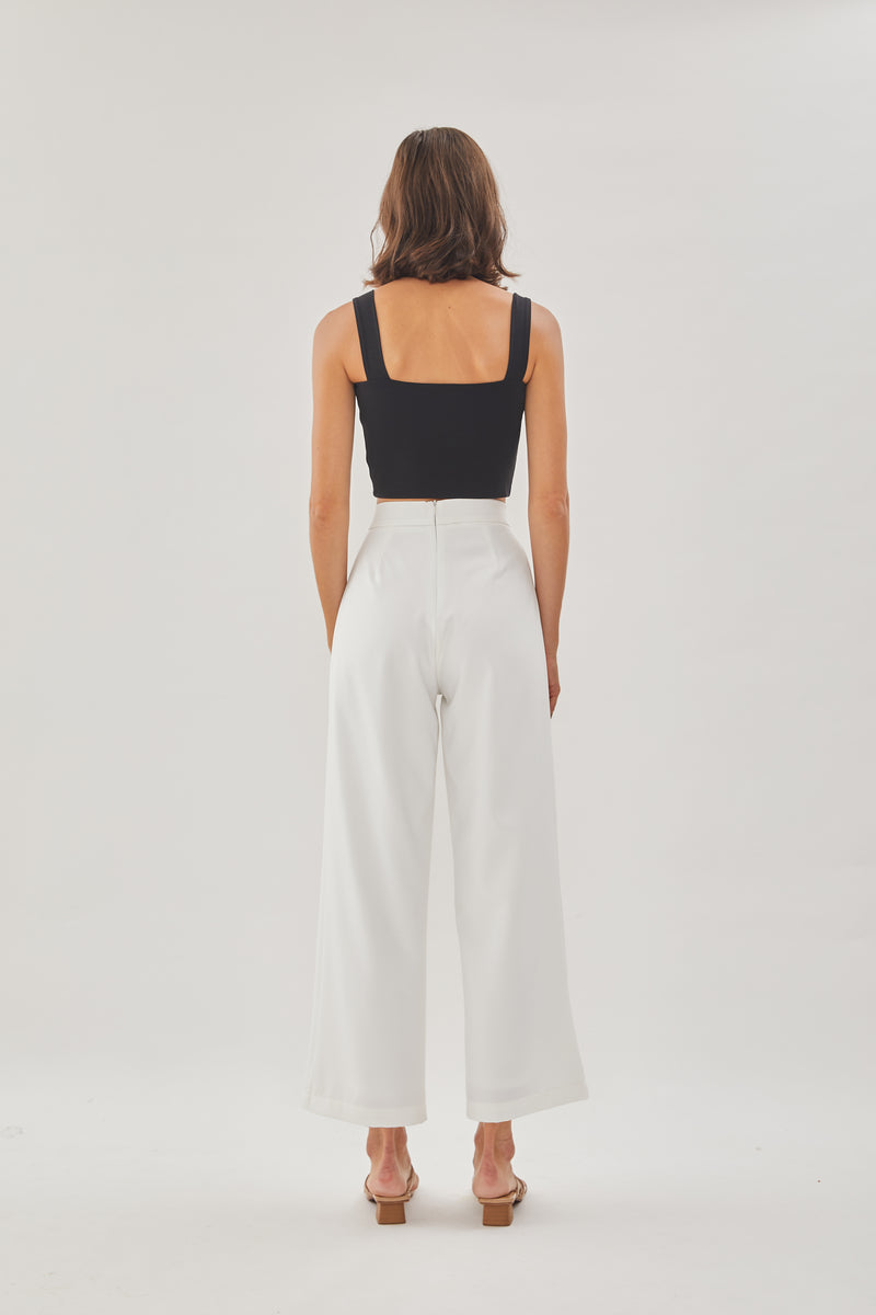 Buy WHITE WRAP-TOP AND WIDE TROUSER SET for Women Online in India