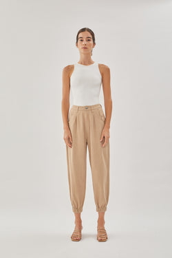 Lounge Cropped High-Rise Jeans in Khaki