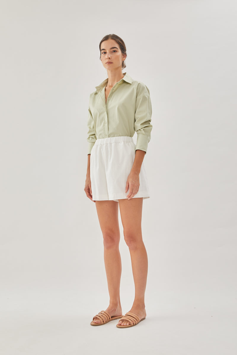 Linen Relaxed Shorts in White